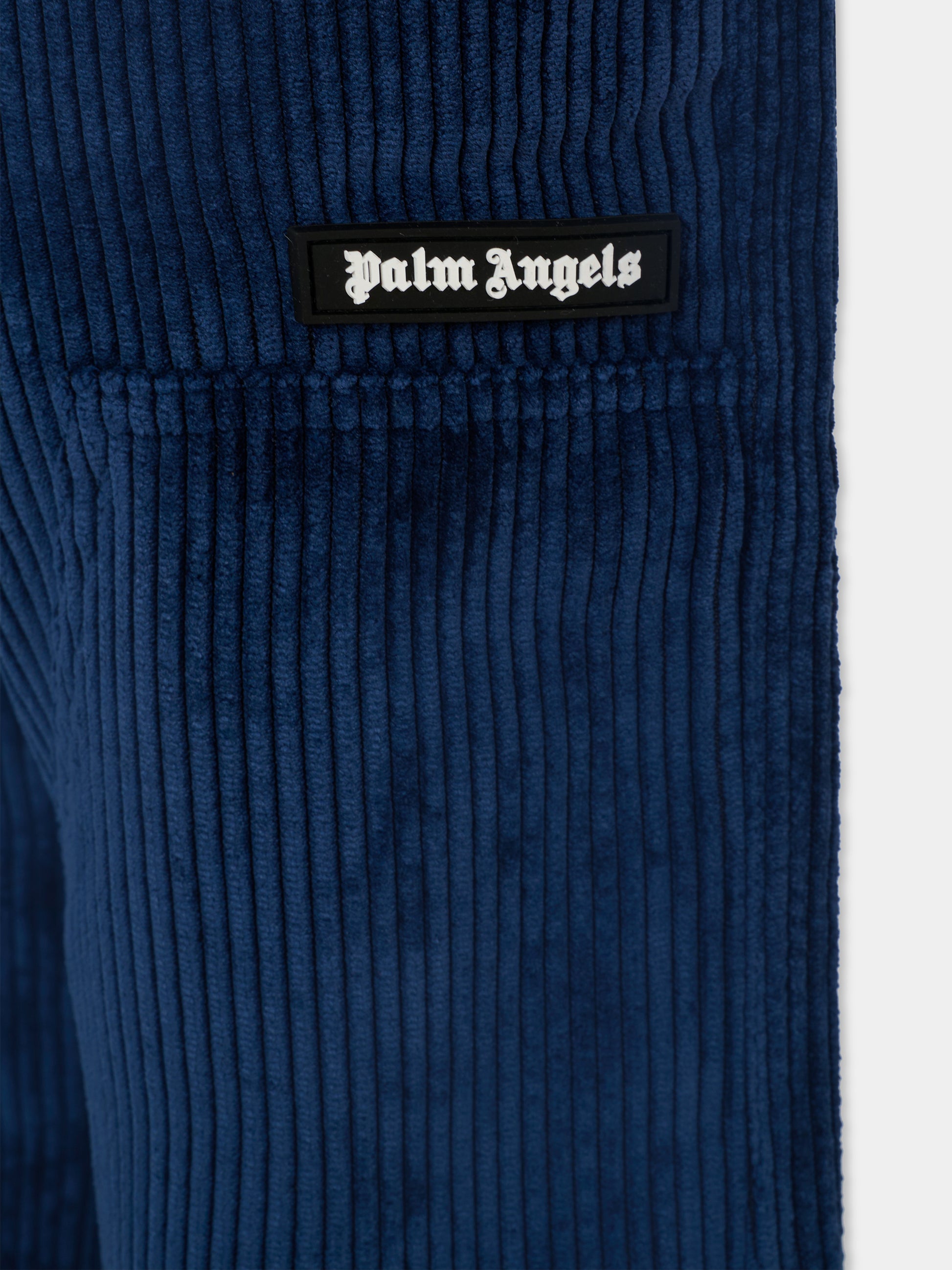 Pantaloni blu per bambino con logo,Palm Angels,PBCF006F25FAB0014603