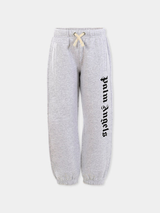 Pantaloni grigi per bambini con logo,Palm Angels,PBCH008C99FLE0020810
