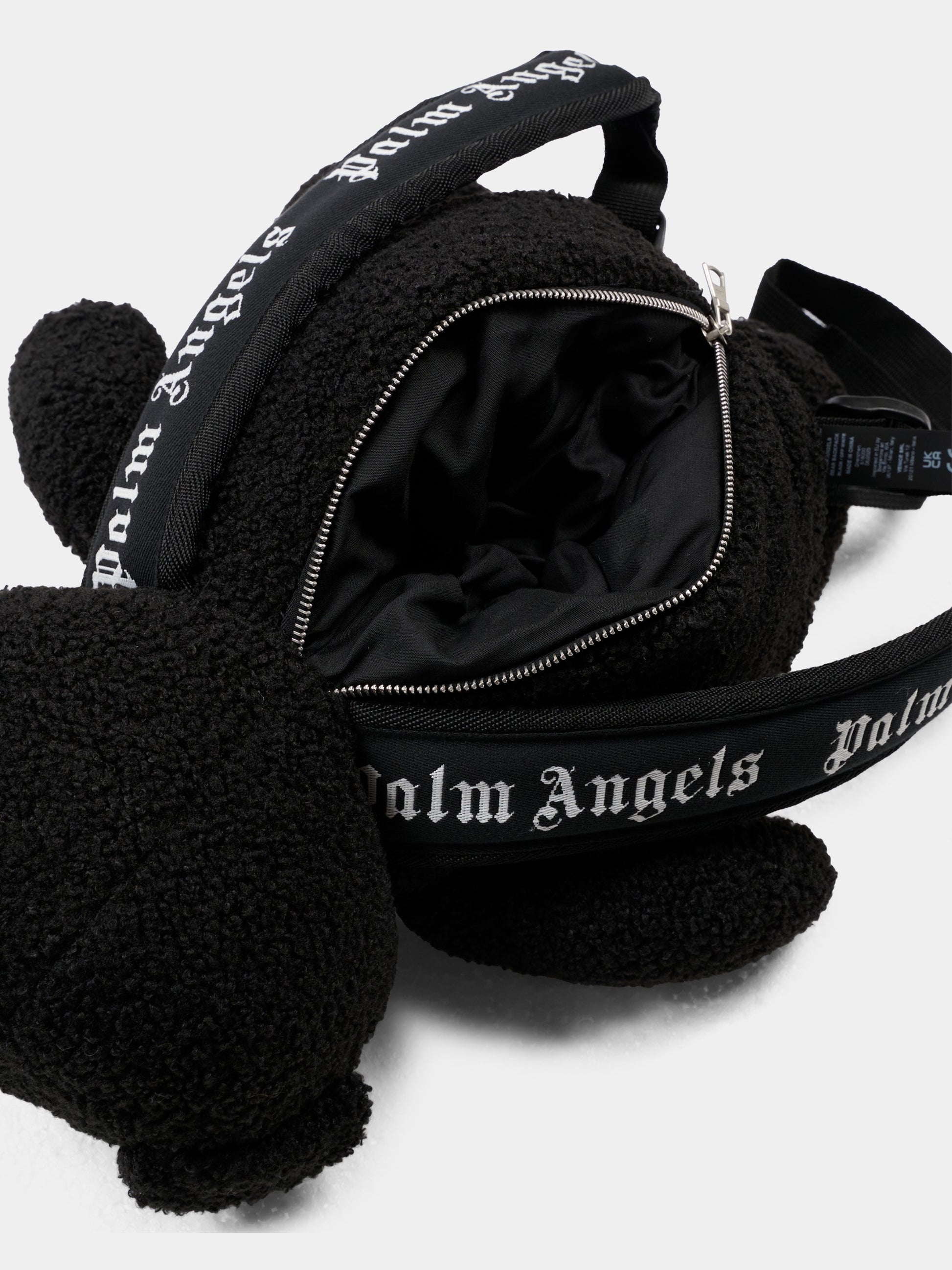 Zaino nero per bambini con orsetto,Palm Angels,PBNB001C99FAB0011003