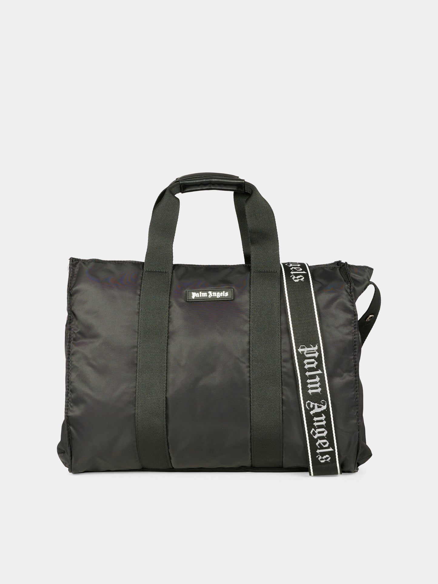 Borsa mamma nera per neonati con logo,Palm Angels,PBXE001C99FAB0011003