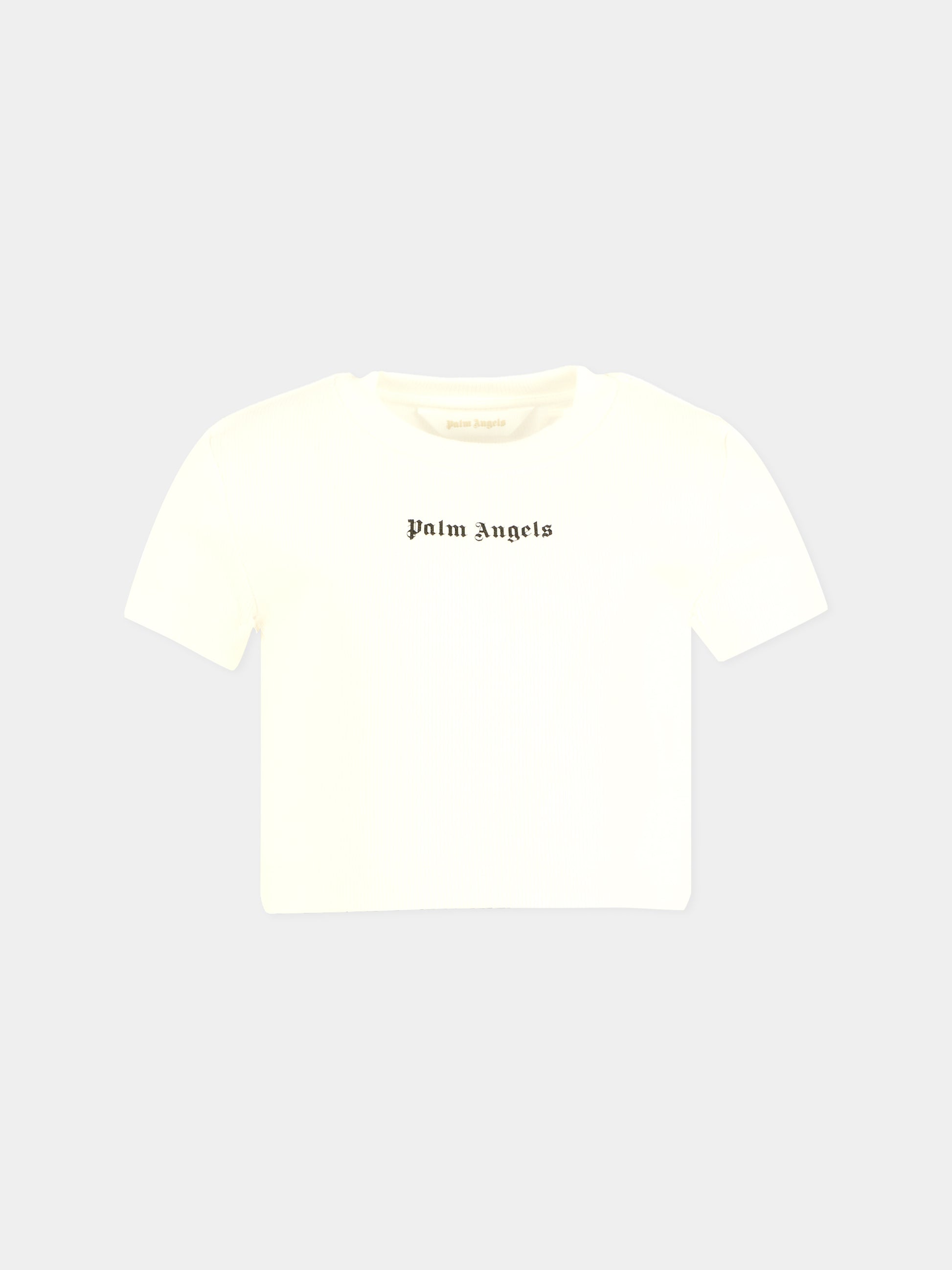 T-shirt bianca per bambina con logo,Palm Angels,PGAA017F25JER0010310