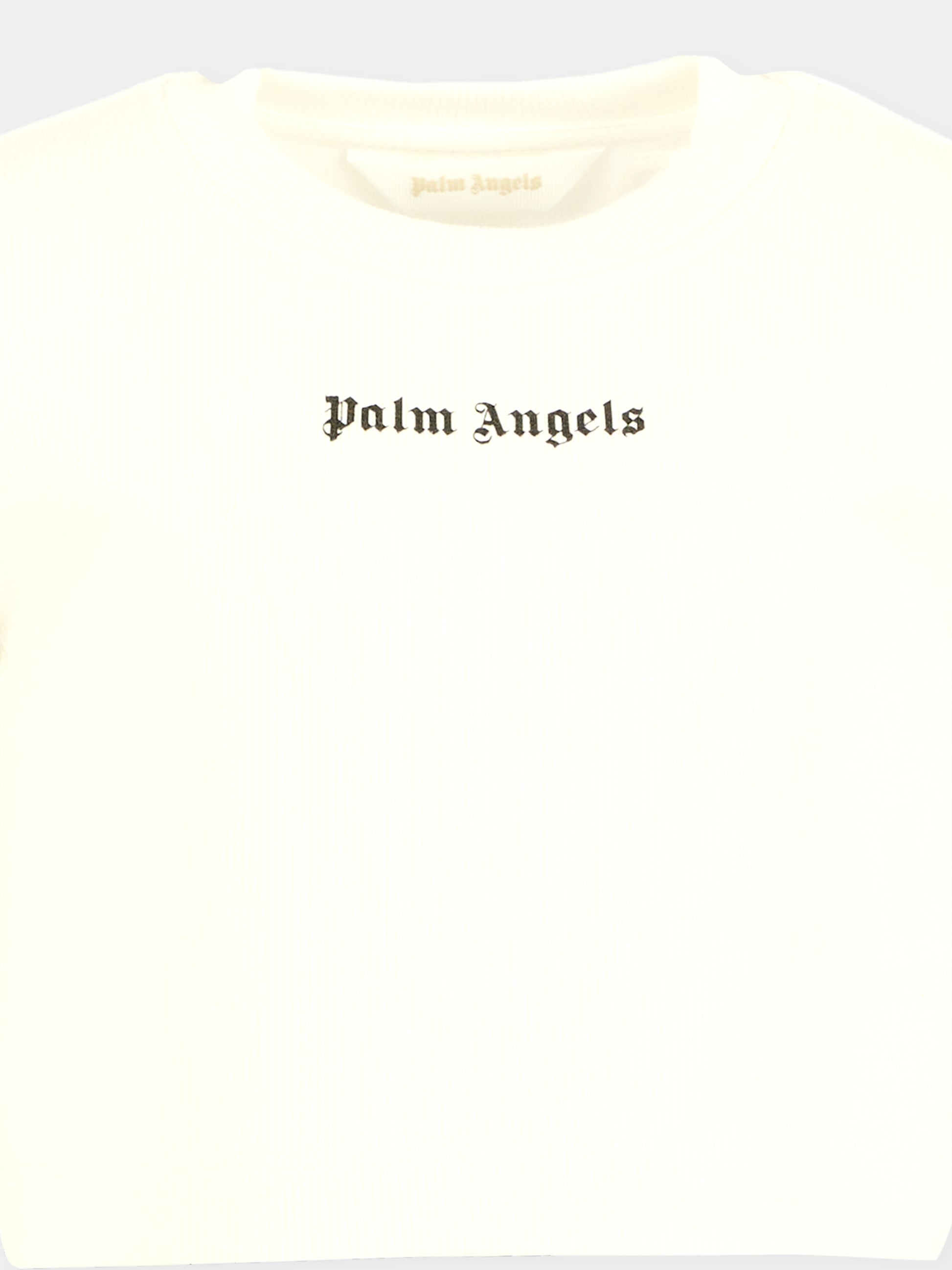 T-shirt bianca per bambina con logo,Palm Angels,PGAA017F25JER0010310