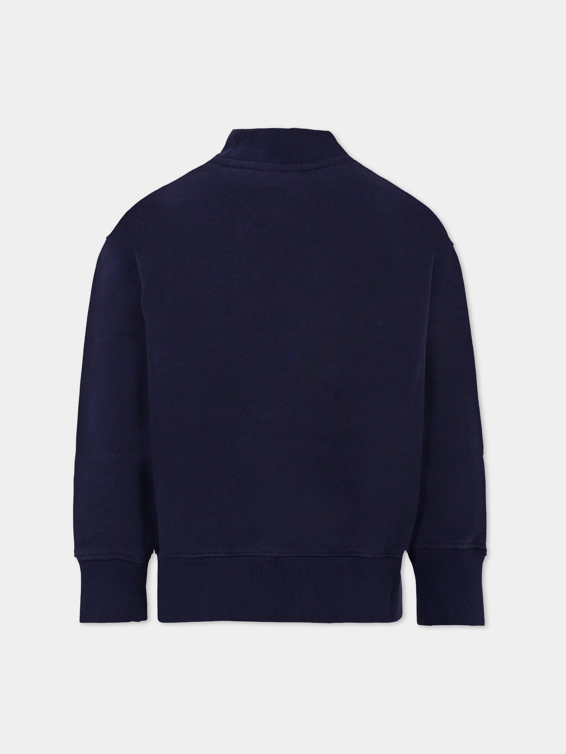 Felpa blu per bambina con logo,Palm Angels,PGBA013F25FLE0024630