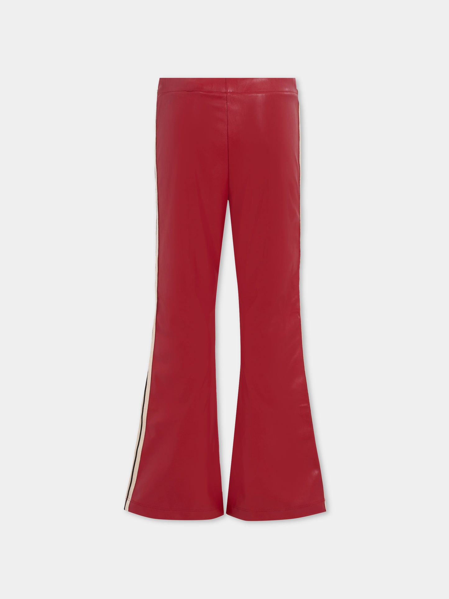 Pantaloni bordeaux per bambina con logo,Palm Angels,PGCA023F25FAB0012710