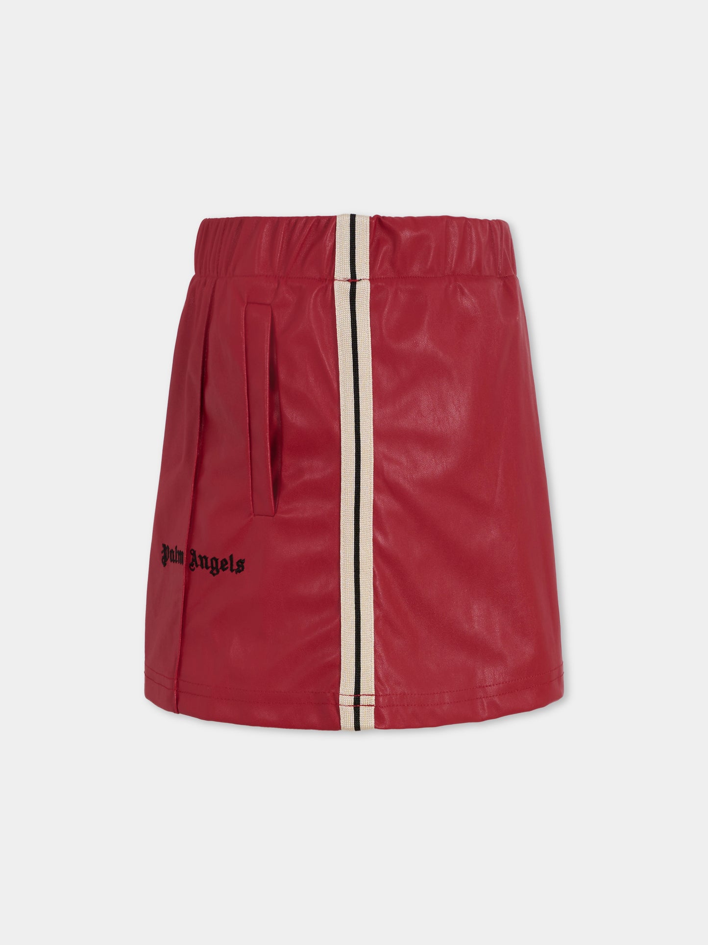 Gonna bordeaux per bambina con logo,Palm Angels,PGCU008F25FAB0012710