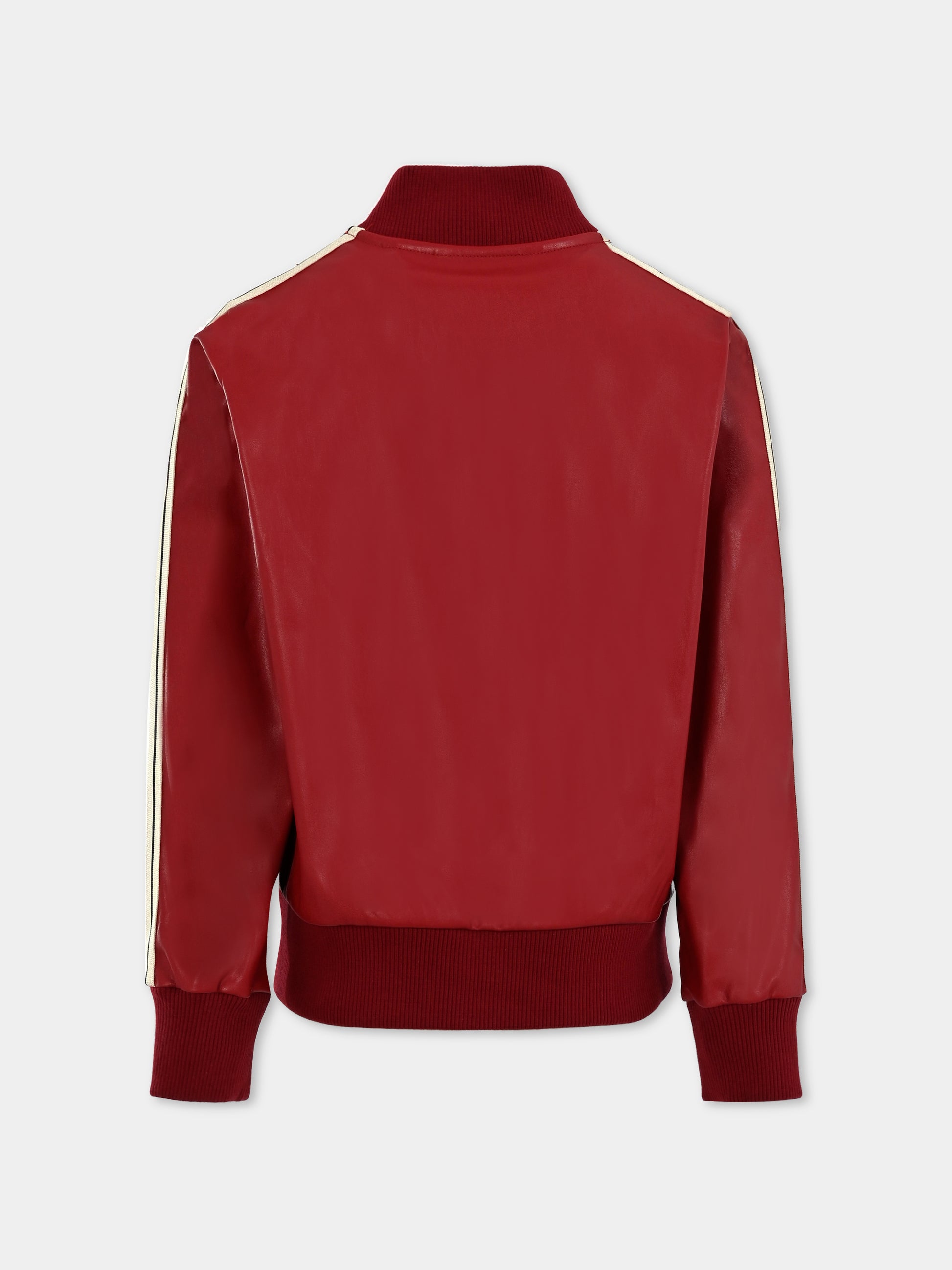 Bomber bordeaux per bambina con logo,Palm Angels,PGEA001F25FAB0012710