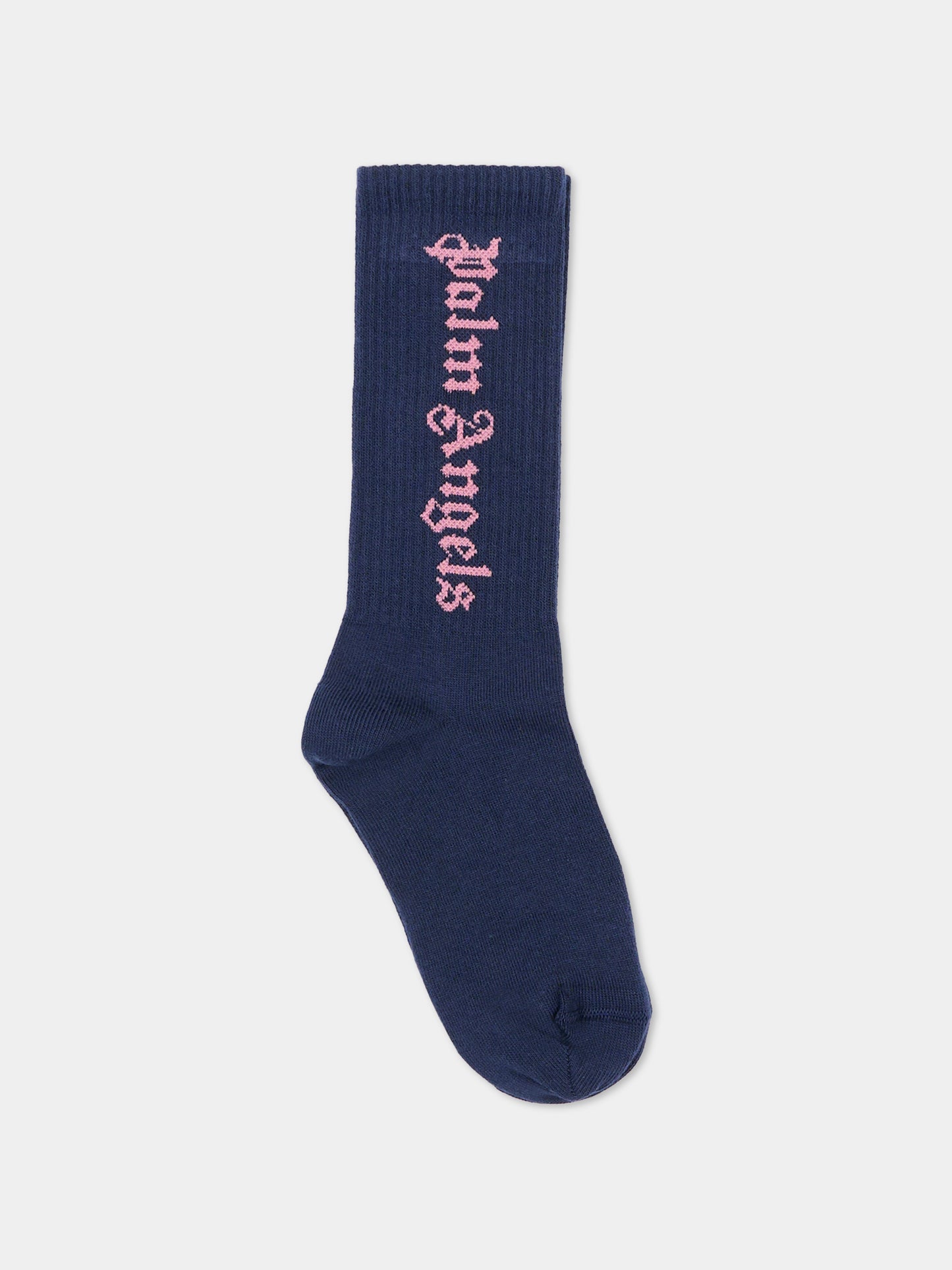 Calze blu per bambina con logo,Palm Angels,PGRA005F25KNI0024630