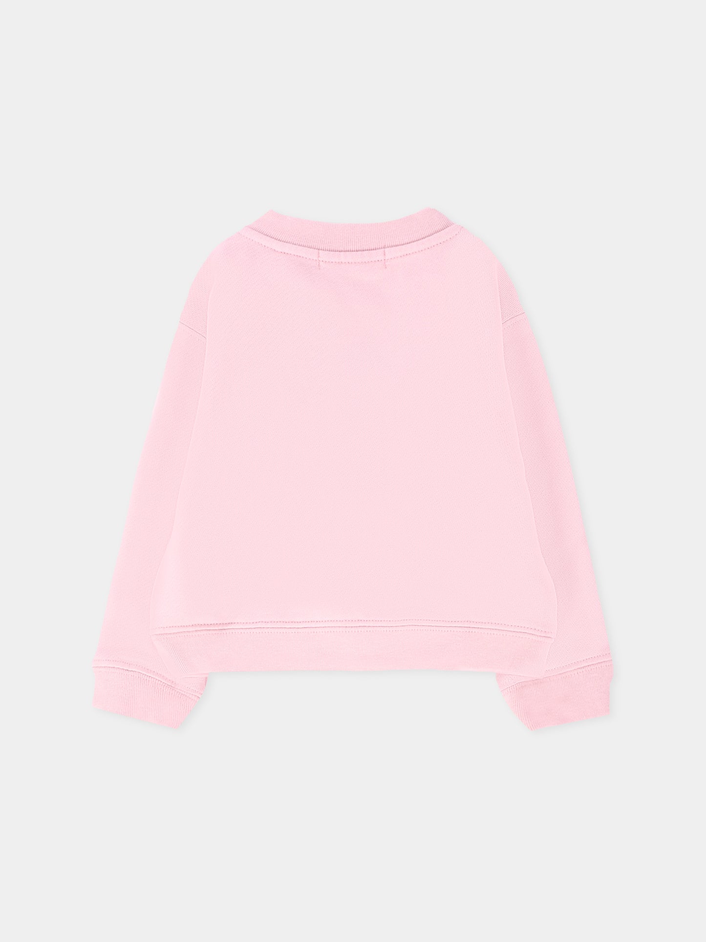 Felpa rosa per neonata con orso,Palm Angels,PGXC001F25FLE0013C60