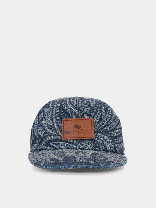 Cappello denim per bambini con stampa paisley,Etro,GX0P47 D0122 620BC