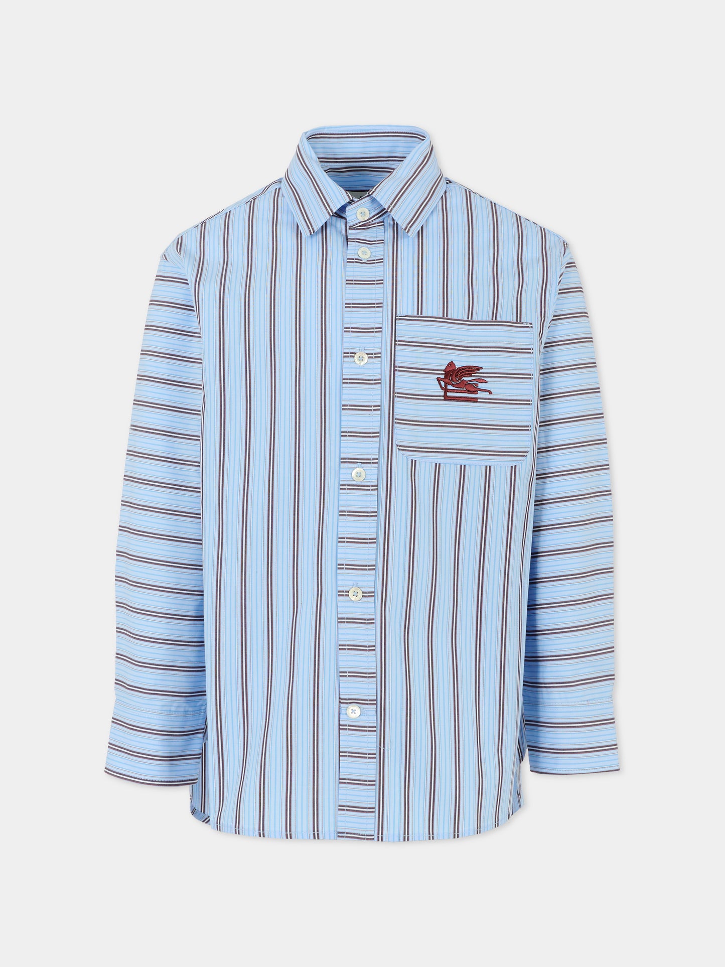 Camicia azzurra per bambino con Pegaso,Etro,GX5P30 Z3313 630MC