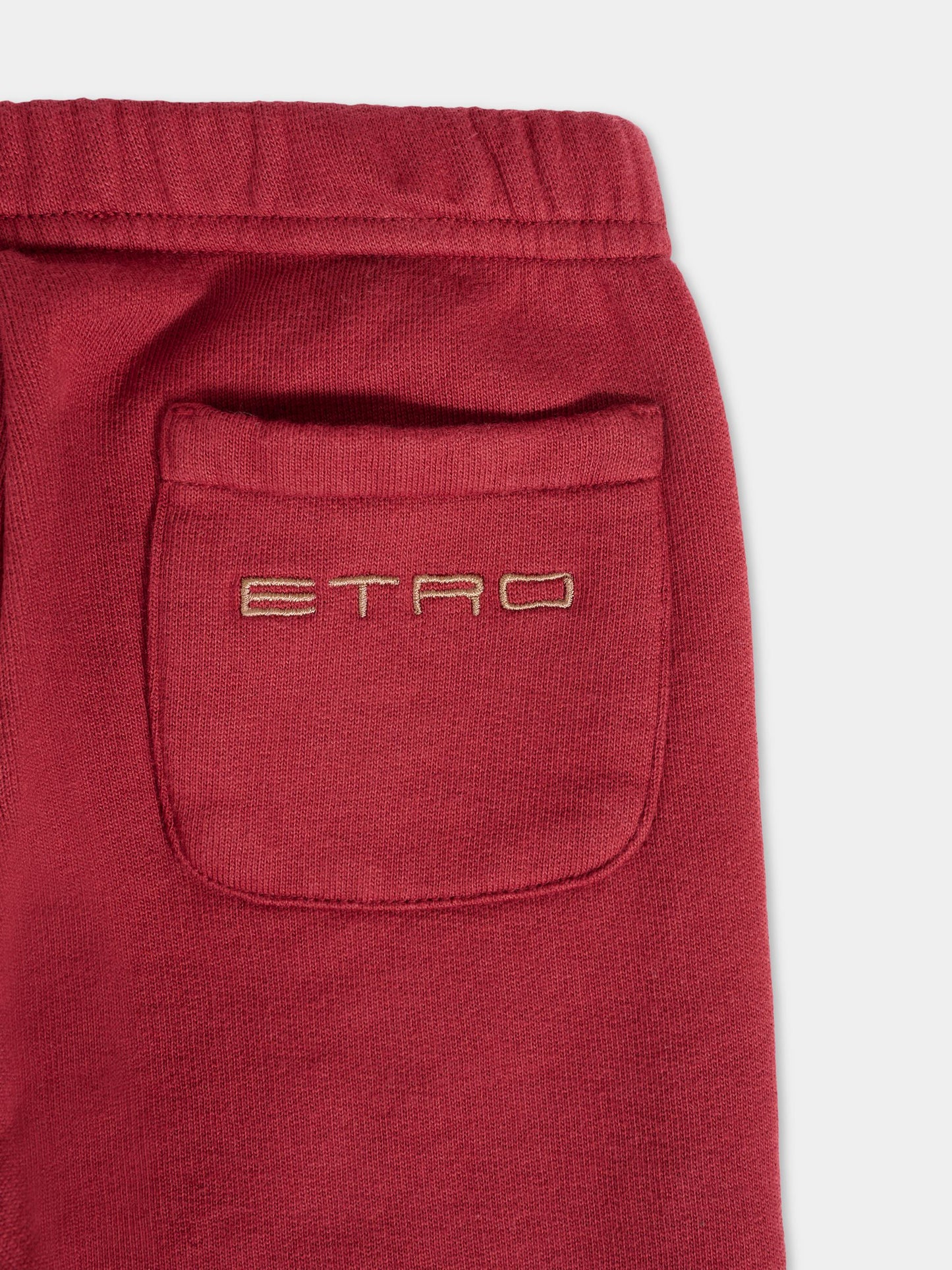 Pantaloni bordeaux per neonati con logo,Etro,GX6560 Z3333 416