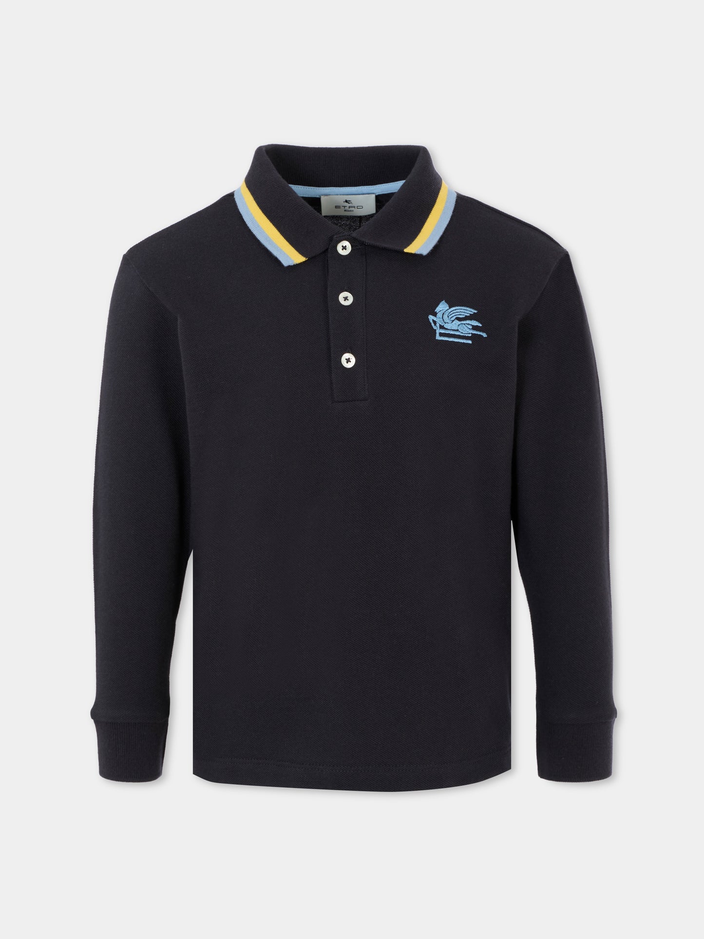 Polo blu per bambino con Pegaso,Etro,GX8P70 Z2119 621