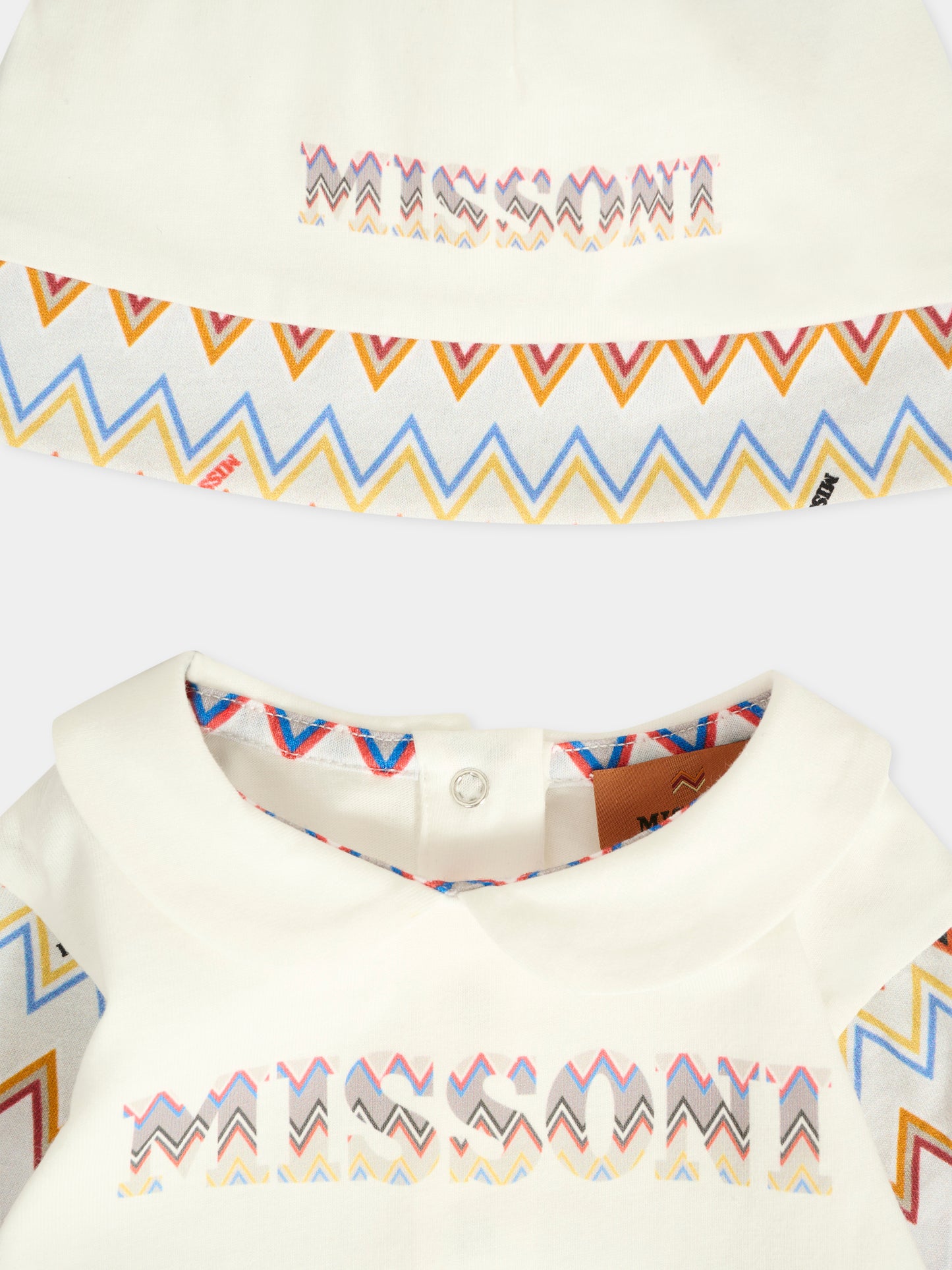 Set tutine avorio per neonato con motivo chevron,Missoni,MXB500-Z3186 101MC