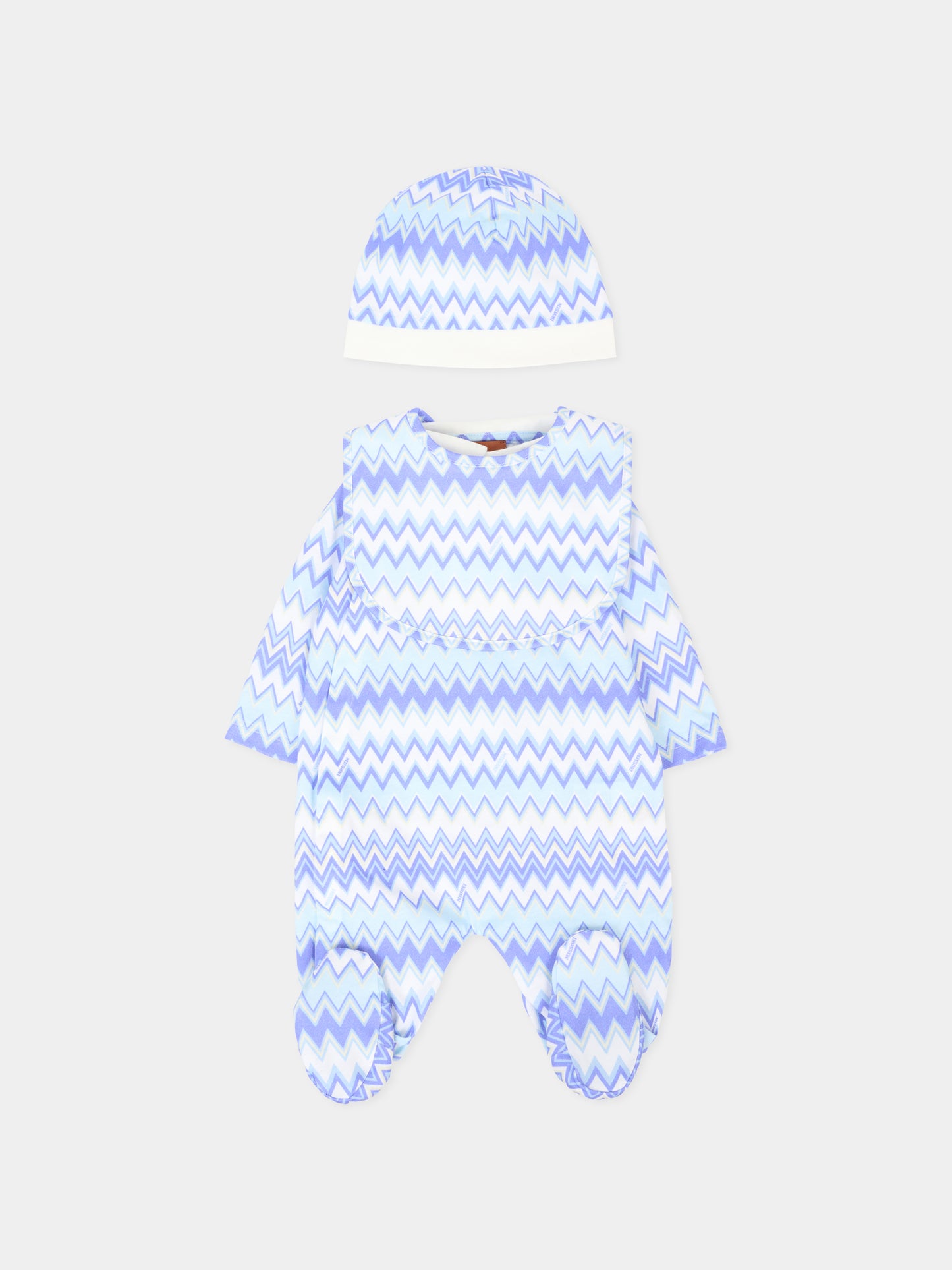 Set tutina blu per neonato con motivo chevron,Missoni,MXB520-J0518 100CE