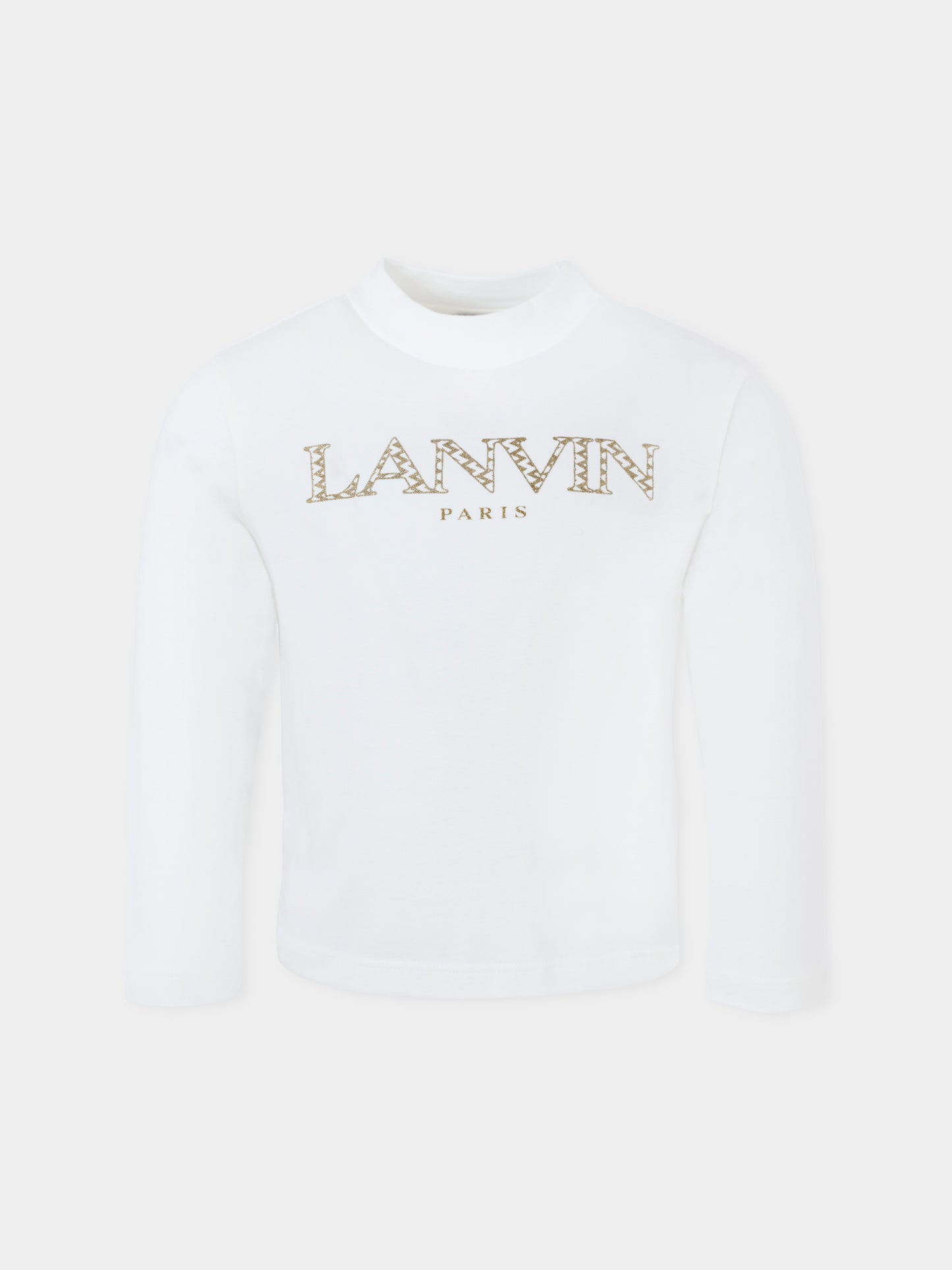 T-shirt bianca per bambina con logo,Lanvin Petite,N30253 117