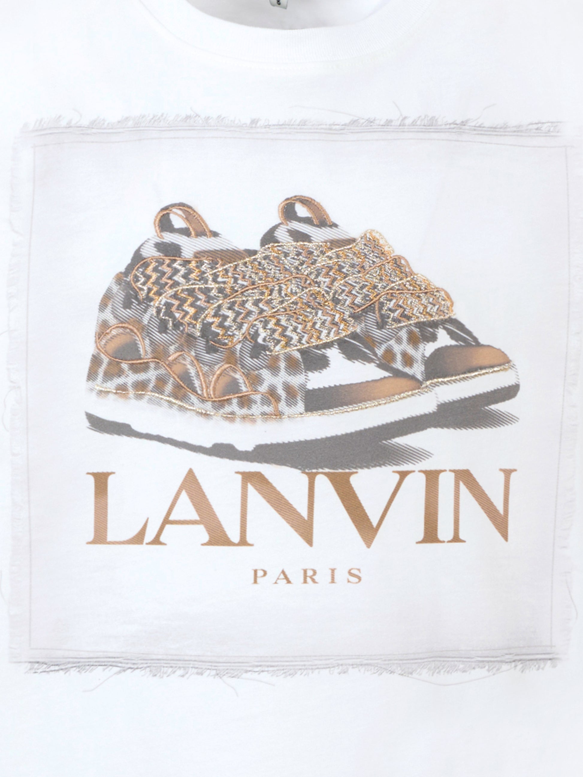 T-shirt bianca per bambina con Curb Basket,Lanvin Petite,N30255 117