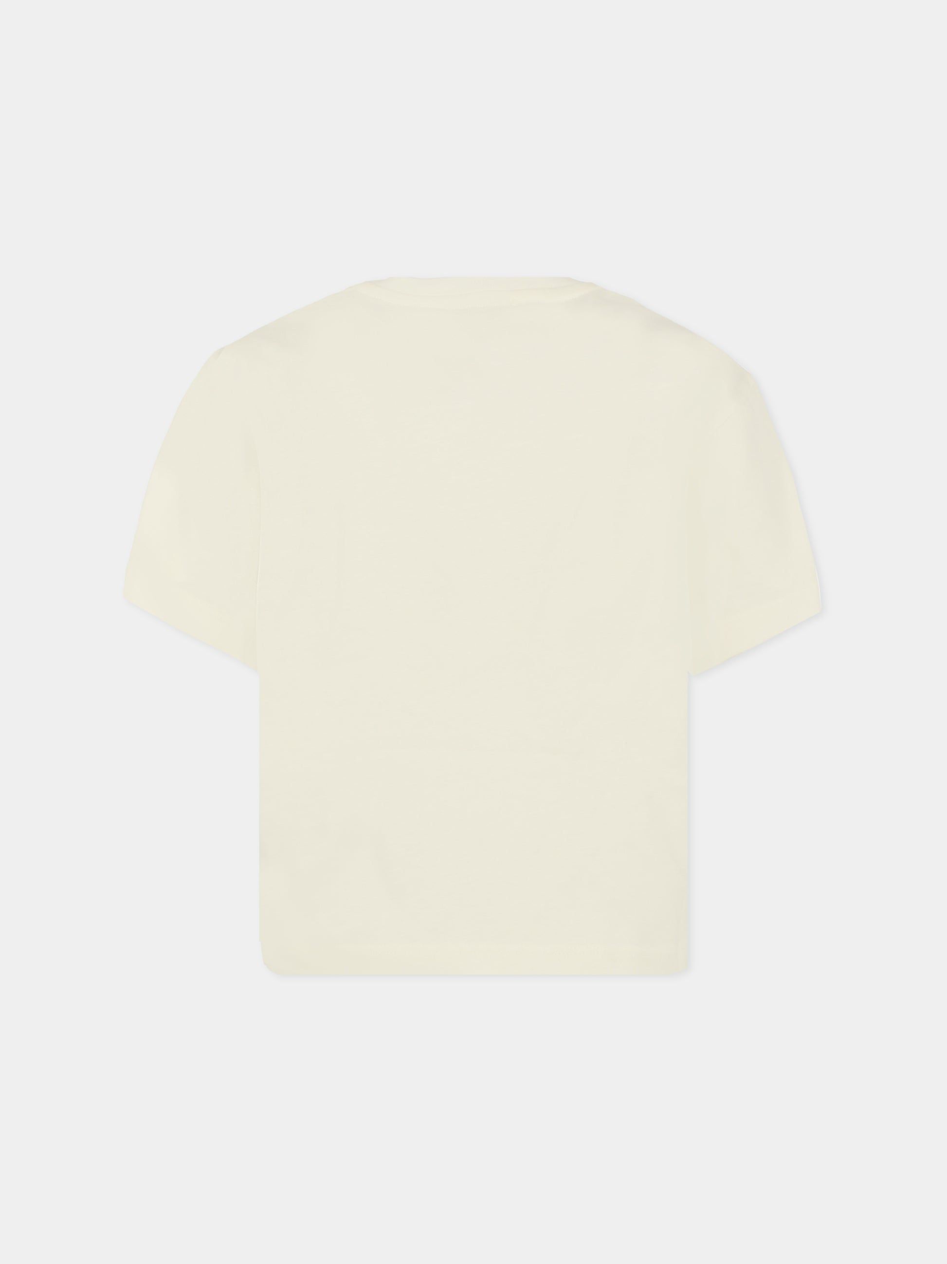 T-shirt avorio per bambina con stampa leopardata,Lanvin Petite,N30256 117