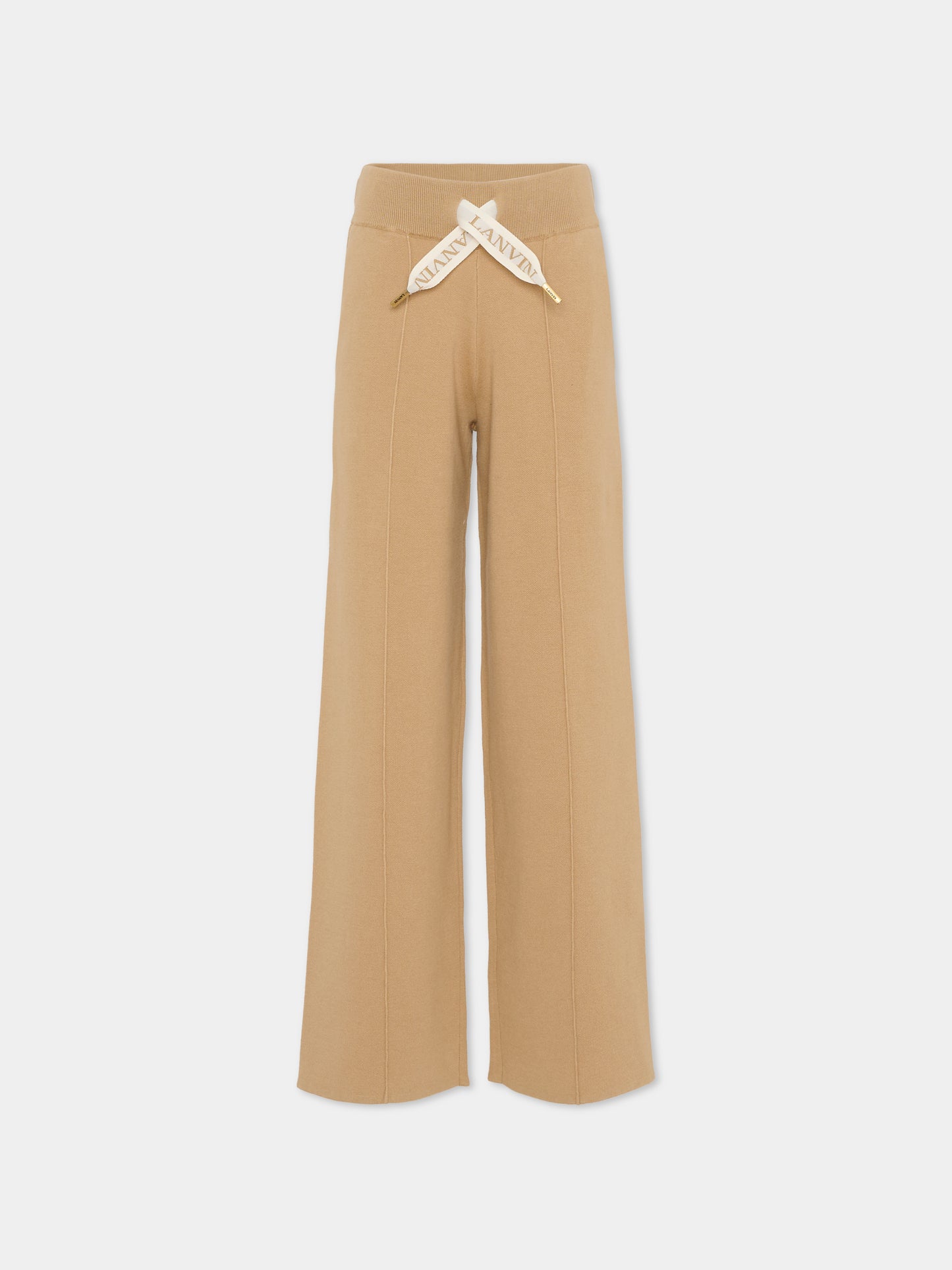 Pantaloni beige per bambina con logo,Lanvin Petite,N30274 P51