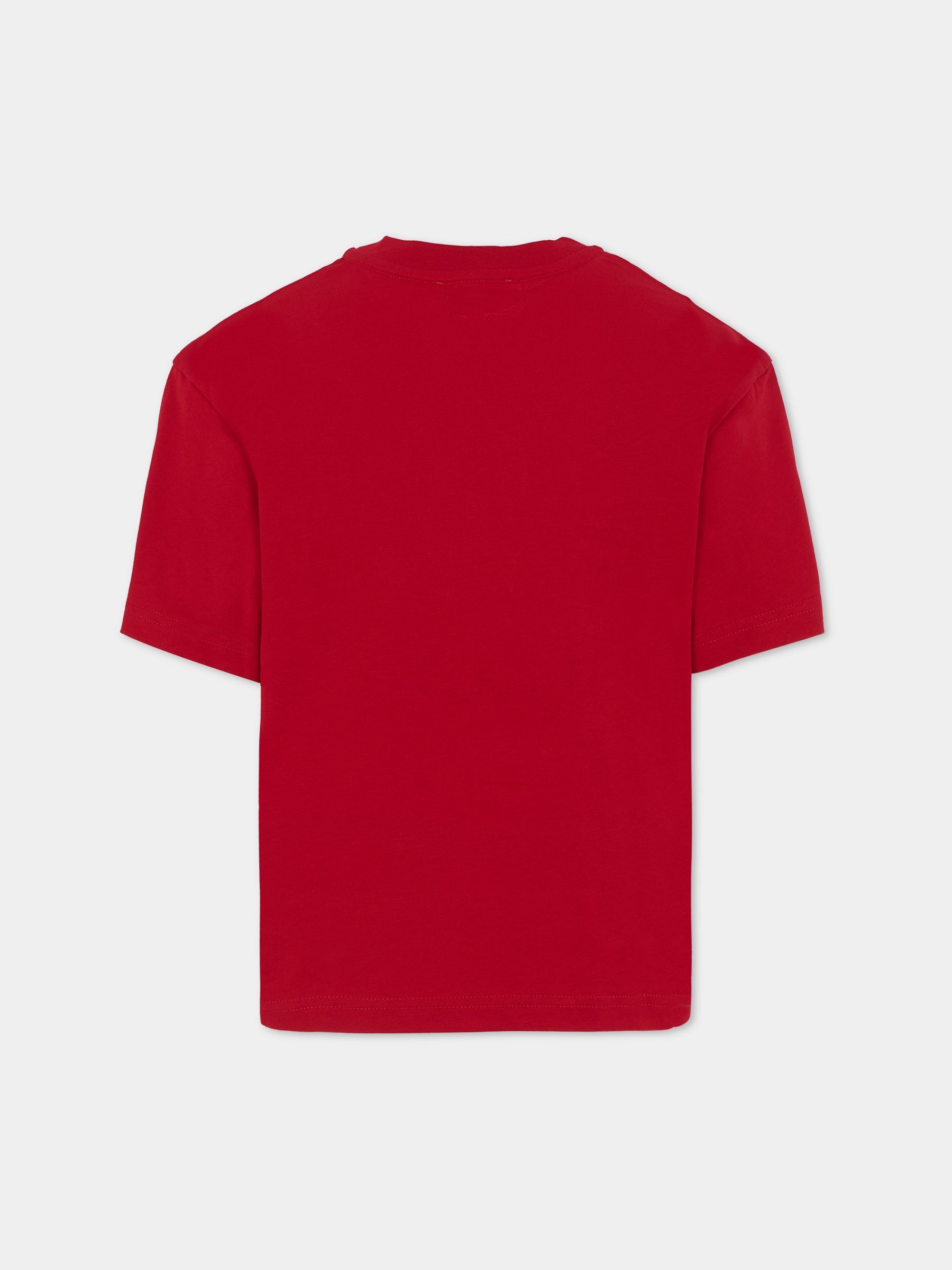 T-shirt rossa per bambina con logo ricamato,Lanvin Petite,N30280 959