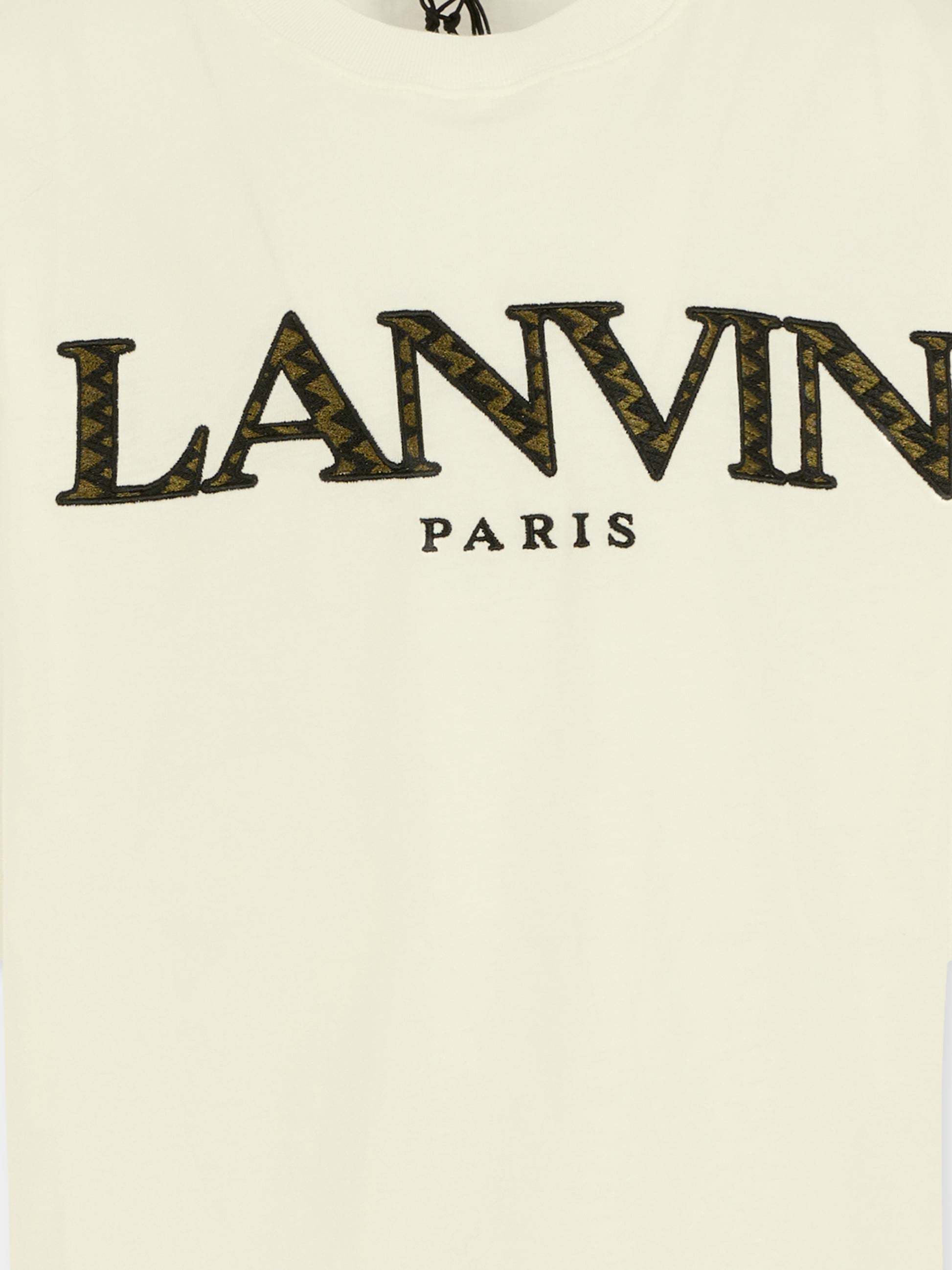 T-shirt avorio per bambino con logo,Lanvin Petite,N30283 117