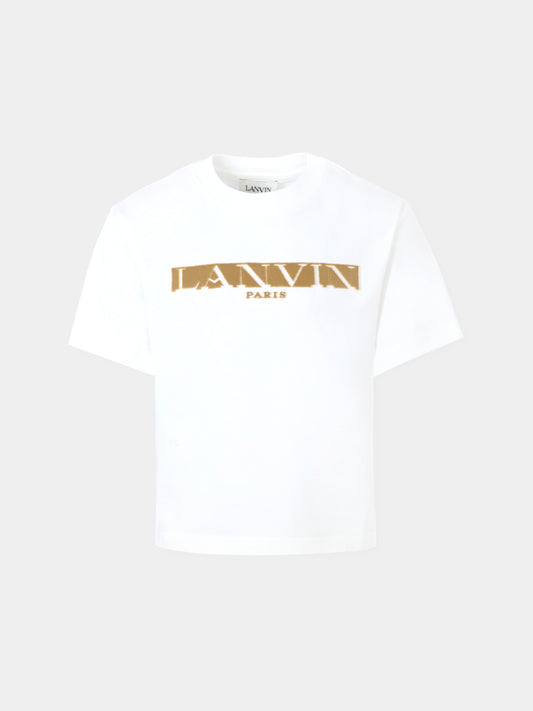 T-shirt bianca per bambini con logo,Lanvin Petite,N30288 117