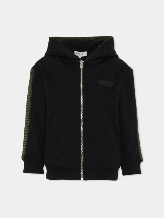 Felpa nera per bambino con logo,Lanvin Petite,N30298 09B
