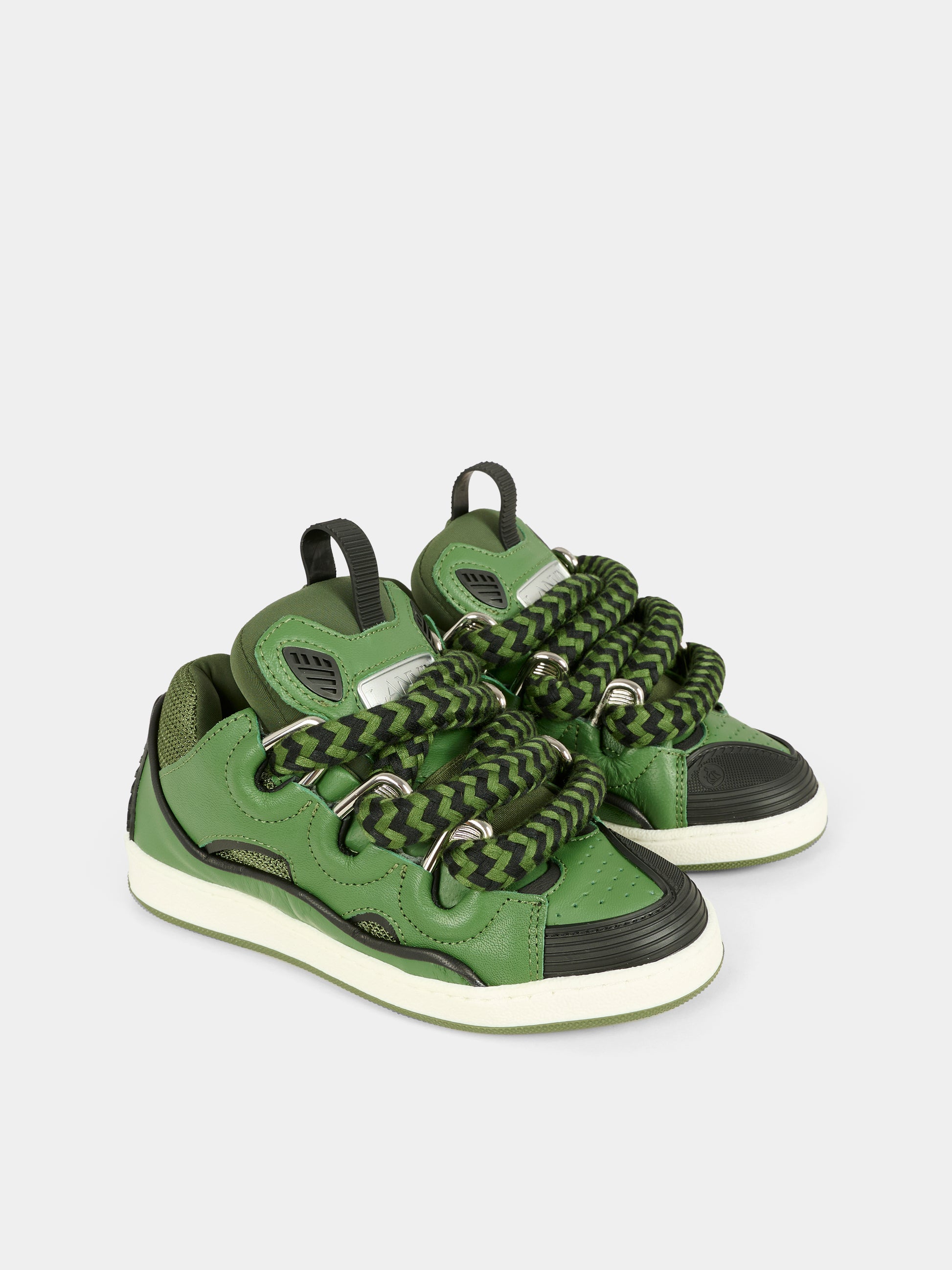 Sneakers verdi per bambino con logo,Lanvin Petite,N30308 665