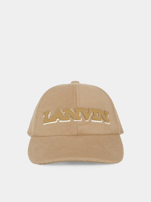 Cappello beige per bambino con logo,Lanvin Petite,N30309 276