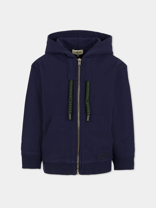 Felpa blu per bambino con logo,Lanvin Petite,N30317 868