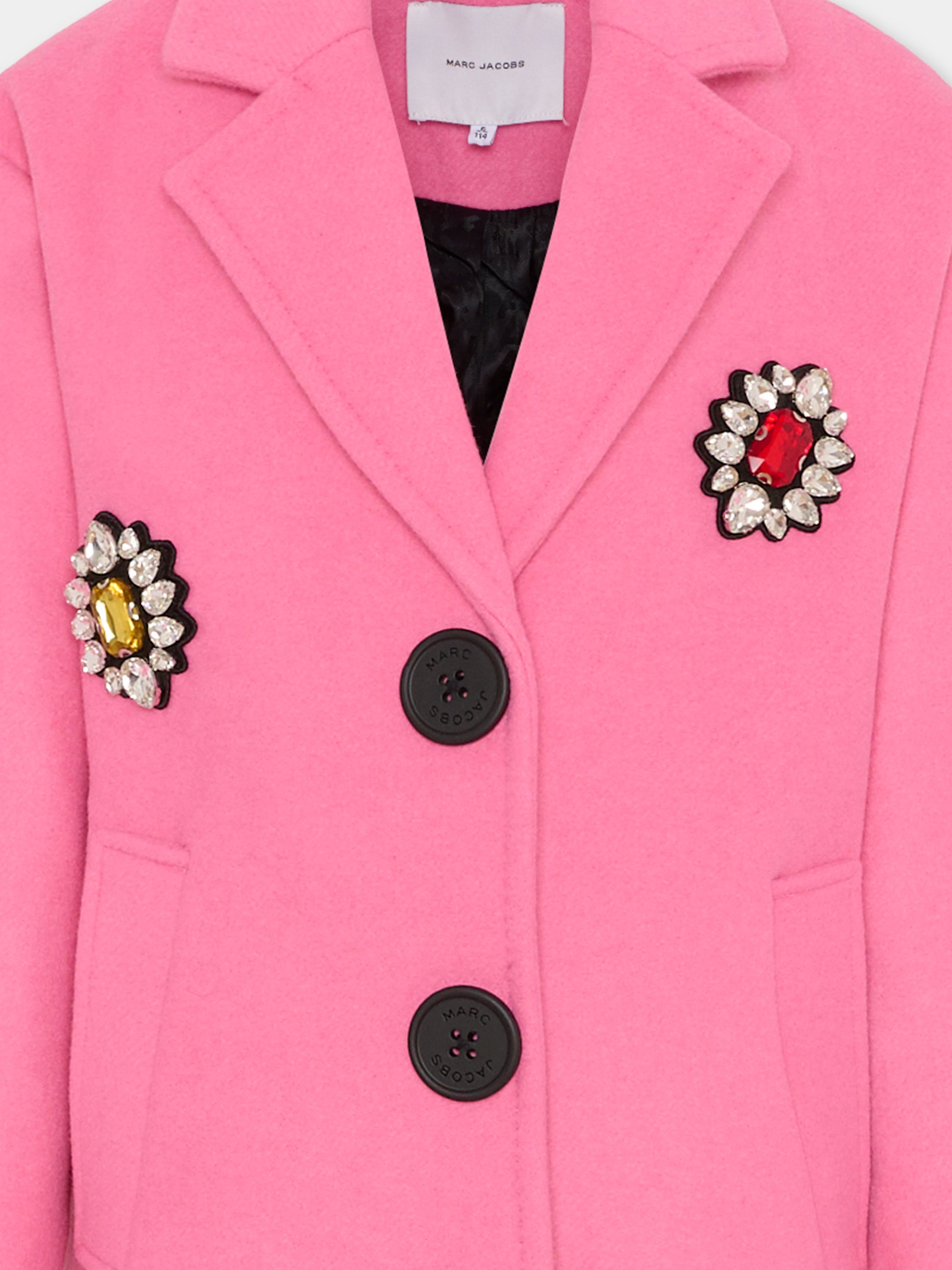 Cappotto rosa per bambina con pietre,Marc Jacobs,W60565 490
