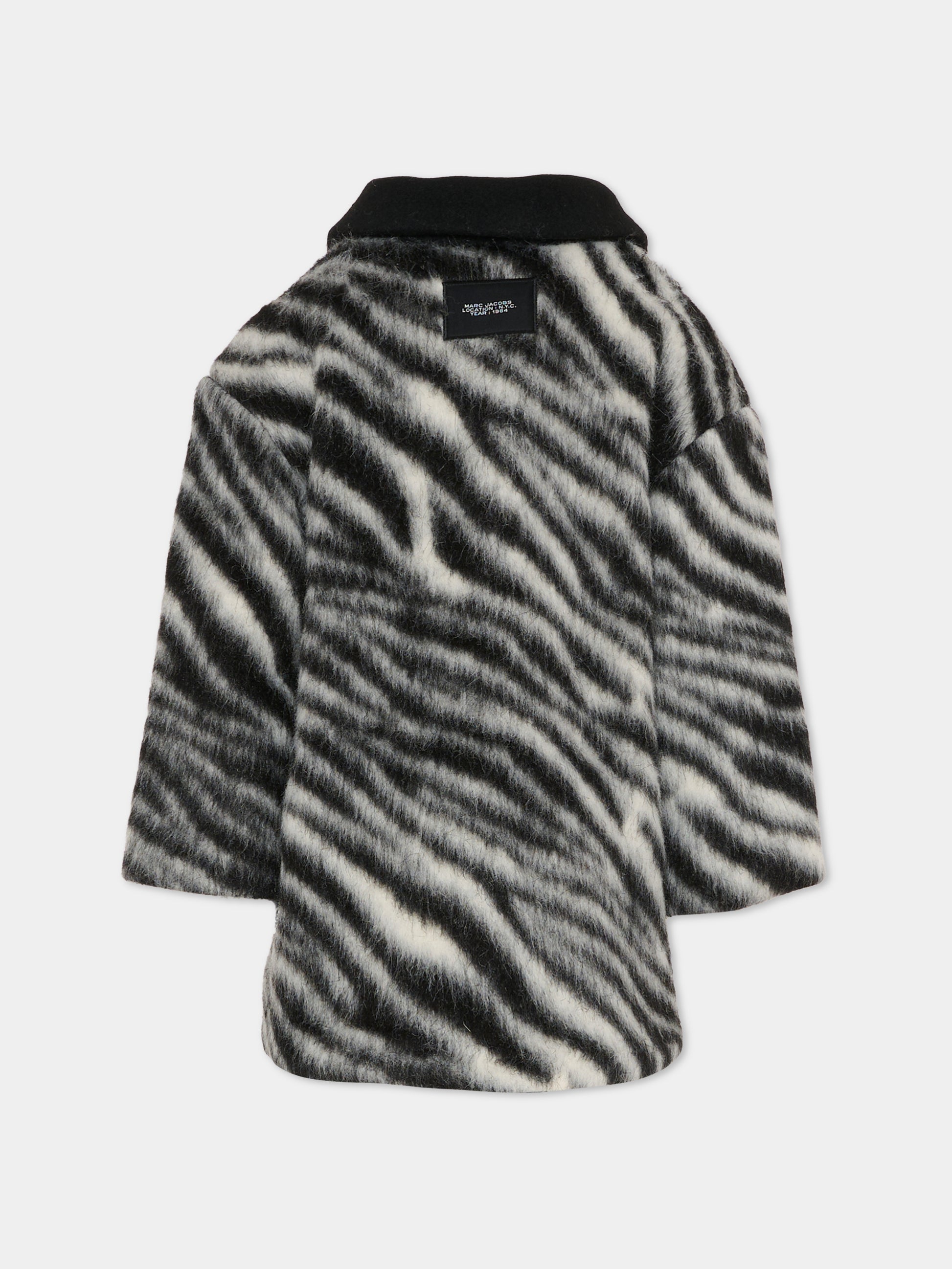 Cappotto nero per bambina con logo,Marc Jacobs,W60566 09B