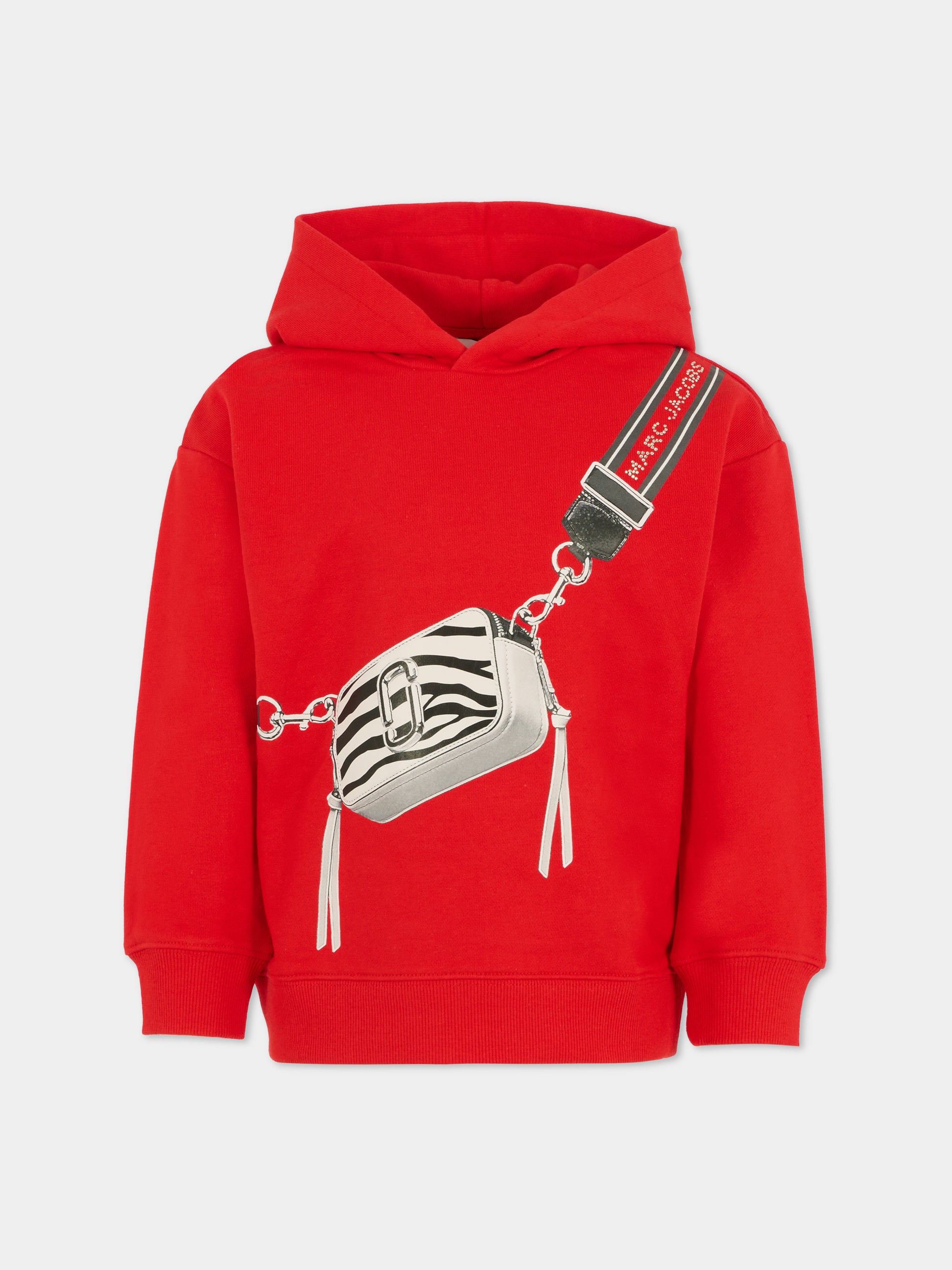 Felpa rossa per bambina con stampa borsa,Marc Jacobs,W60568 97E