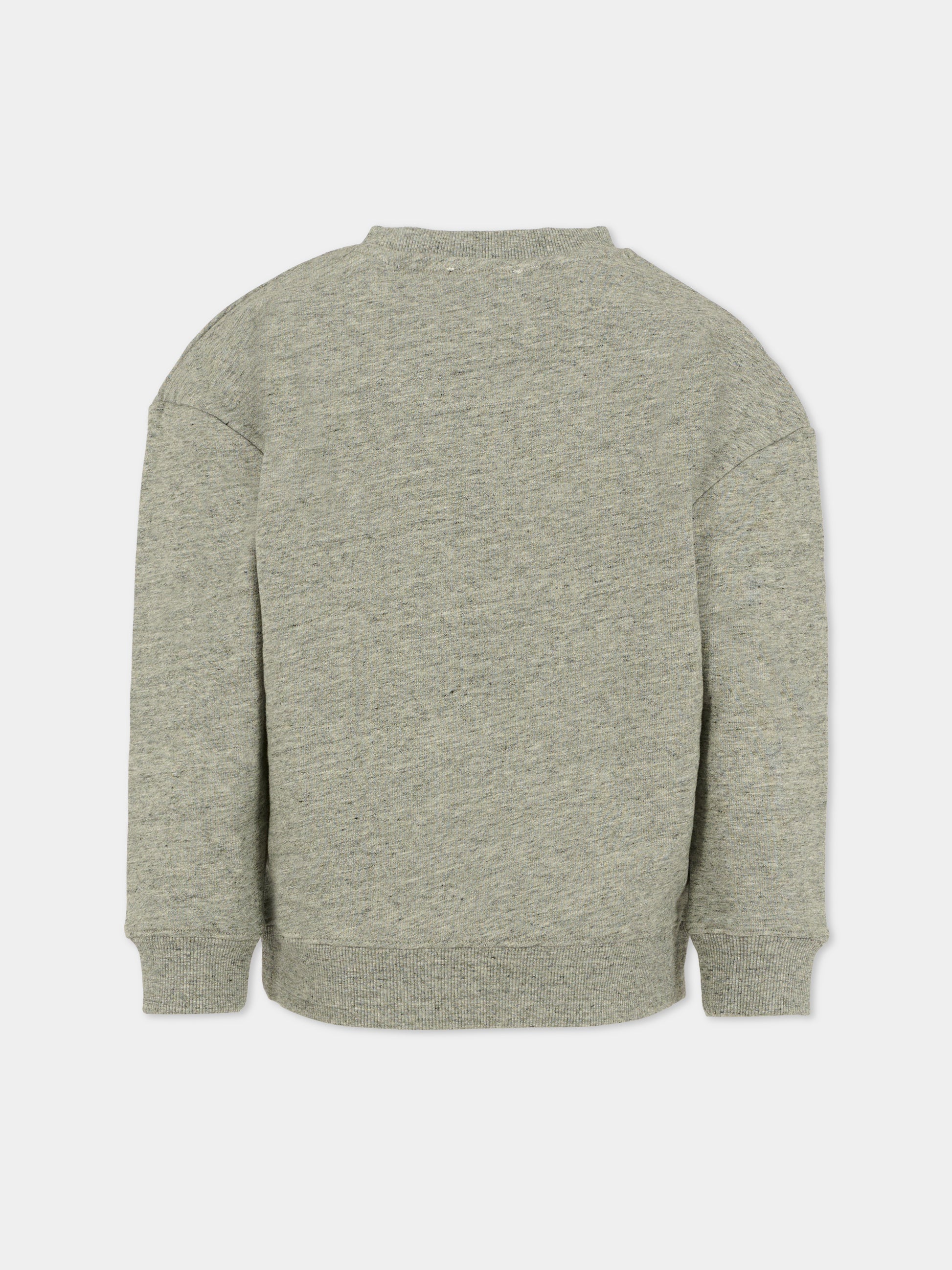 Felpa grigia per bambina con logo e pietre,Marc Jacobs,W60570 A35