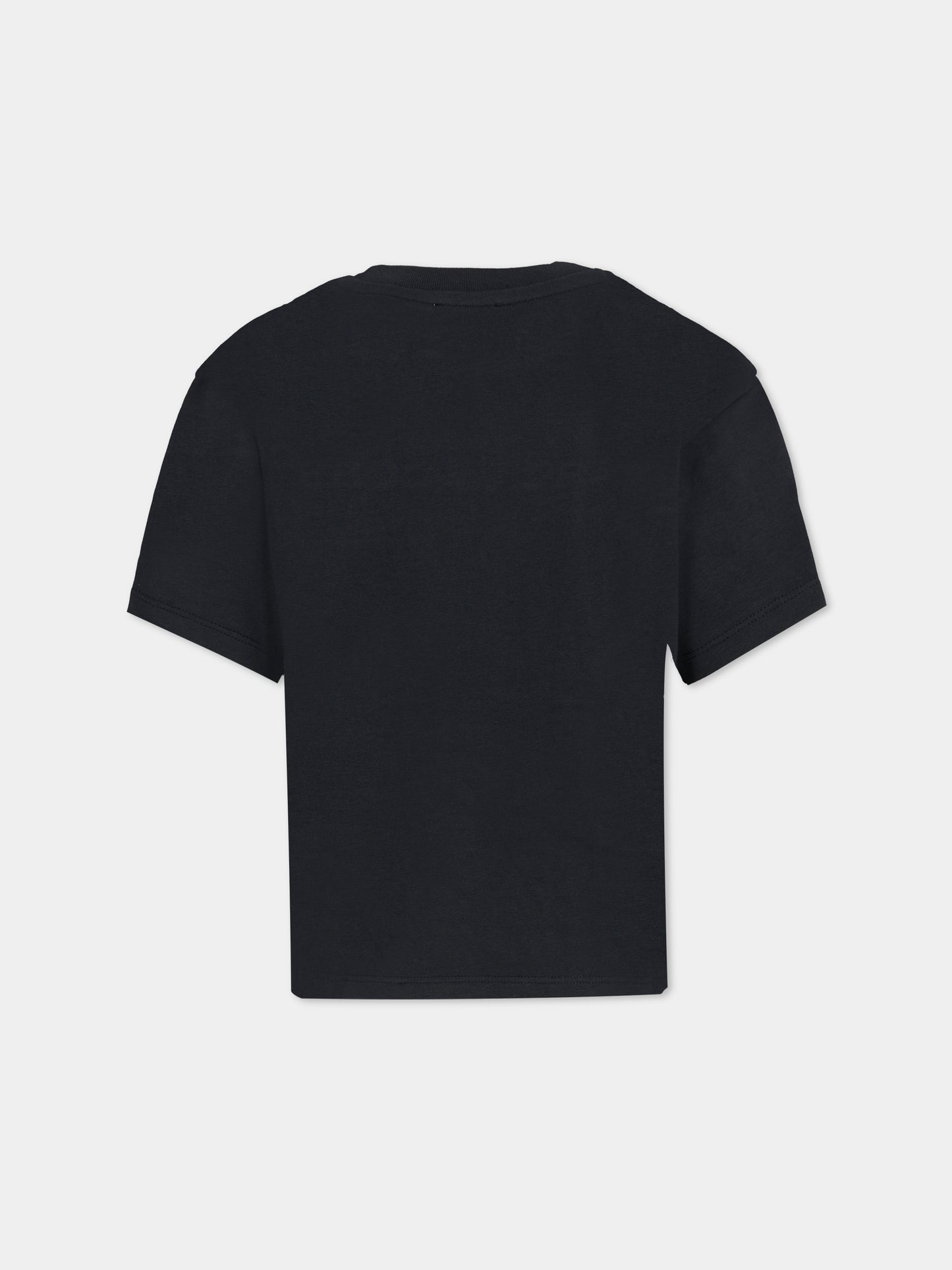 T-shirt blu per bambina con logo ricamato,Marc Jacobs,W60590 84E