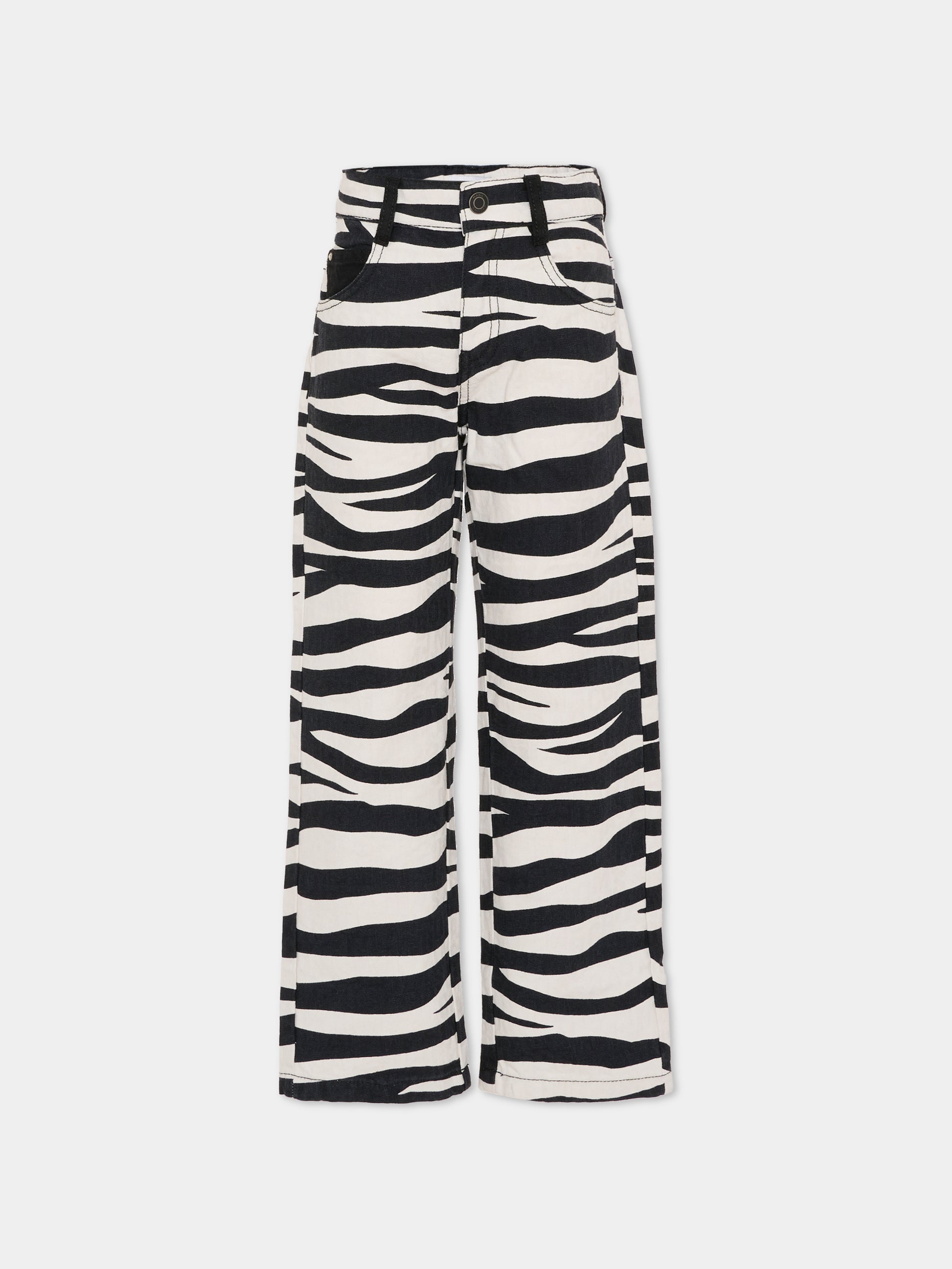 Pantaloni neri per bambina con stampa zebrata,Marc Jacobs,W60591 09B
