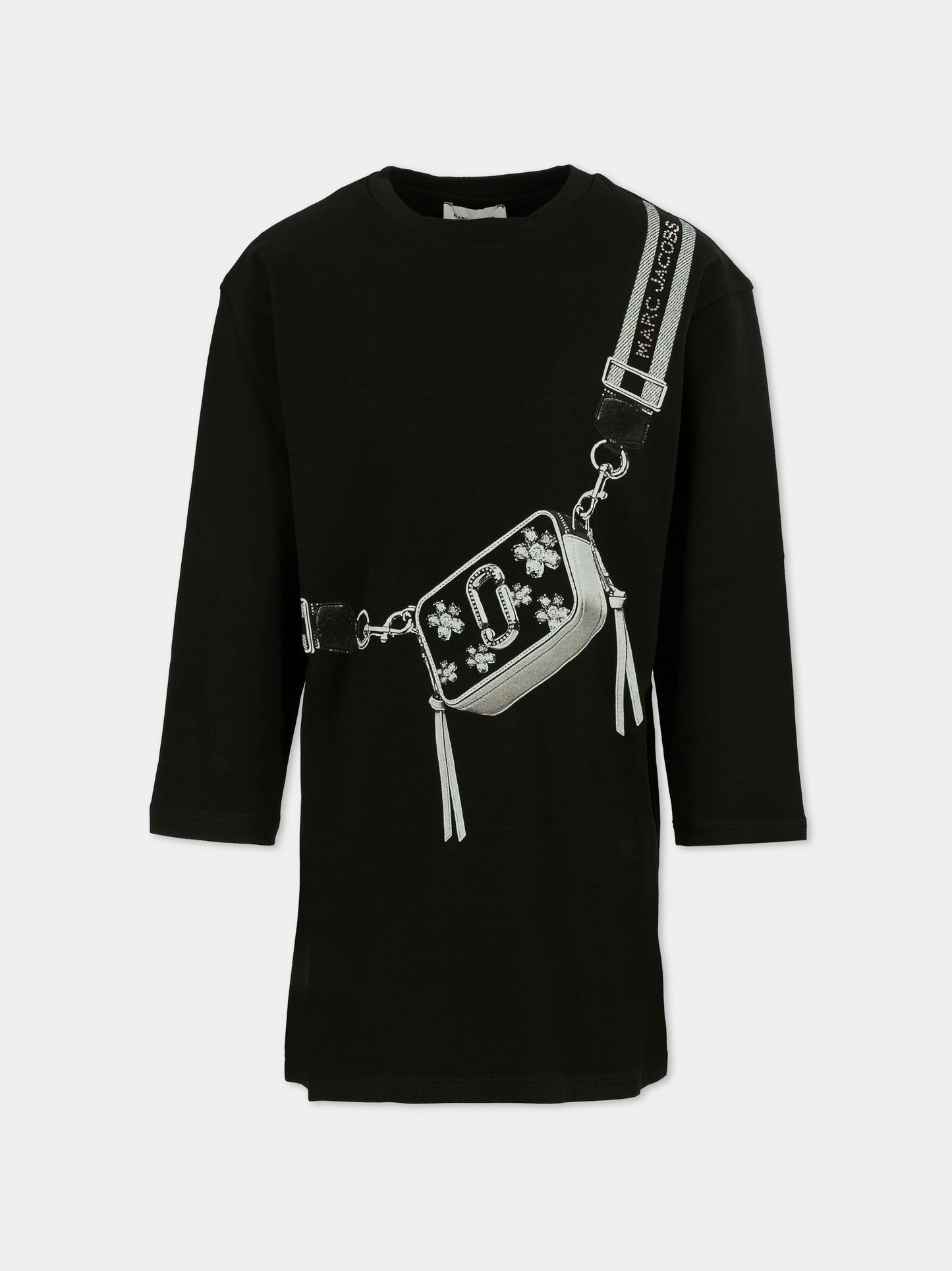 Vestito nero per bambina con borsa e strass,Marc Jacobs,W60598 09B