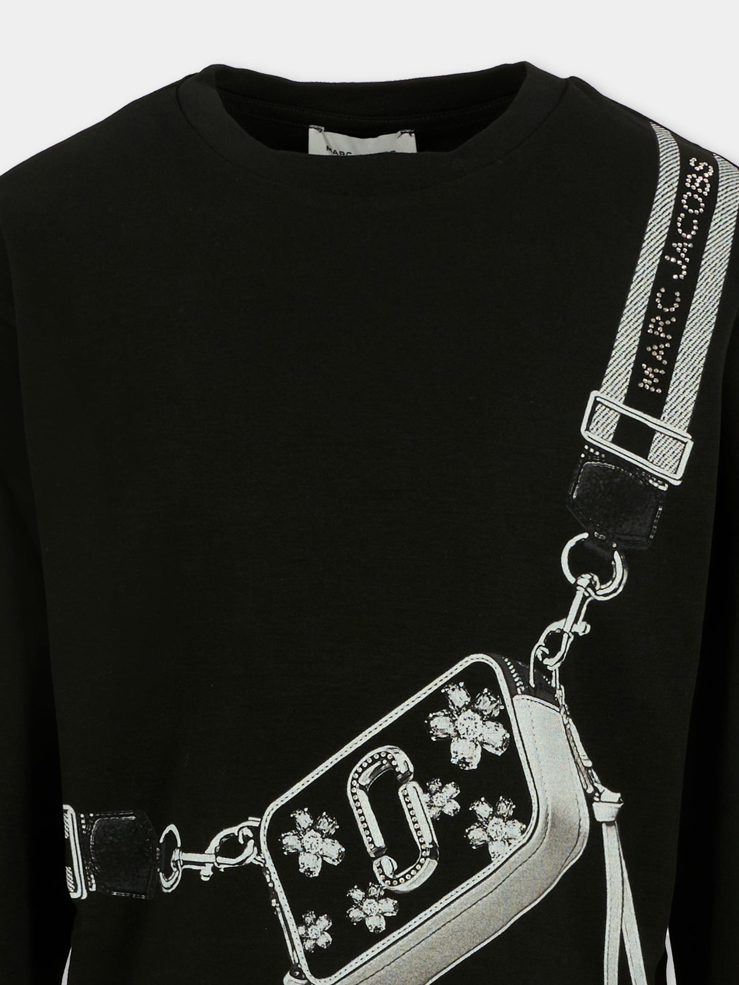 Vestito nero per bambina con borsa e strass,Marc Jacobs,W60598 09B