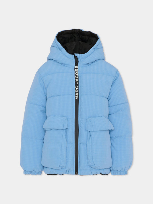 Piumino reversibile azzurro per bambino con logo,Marc Jacobs,W60618 V70