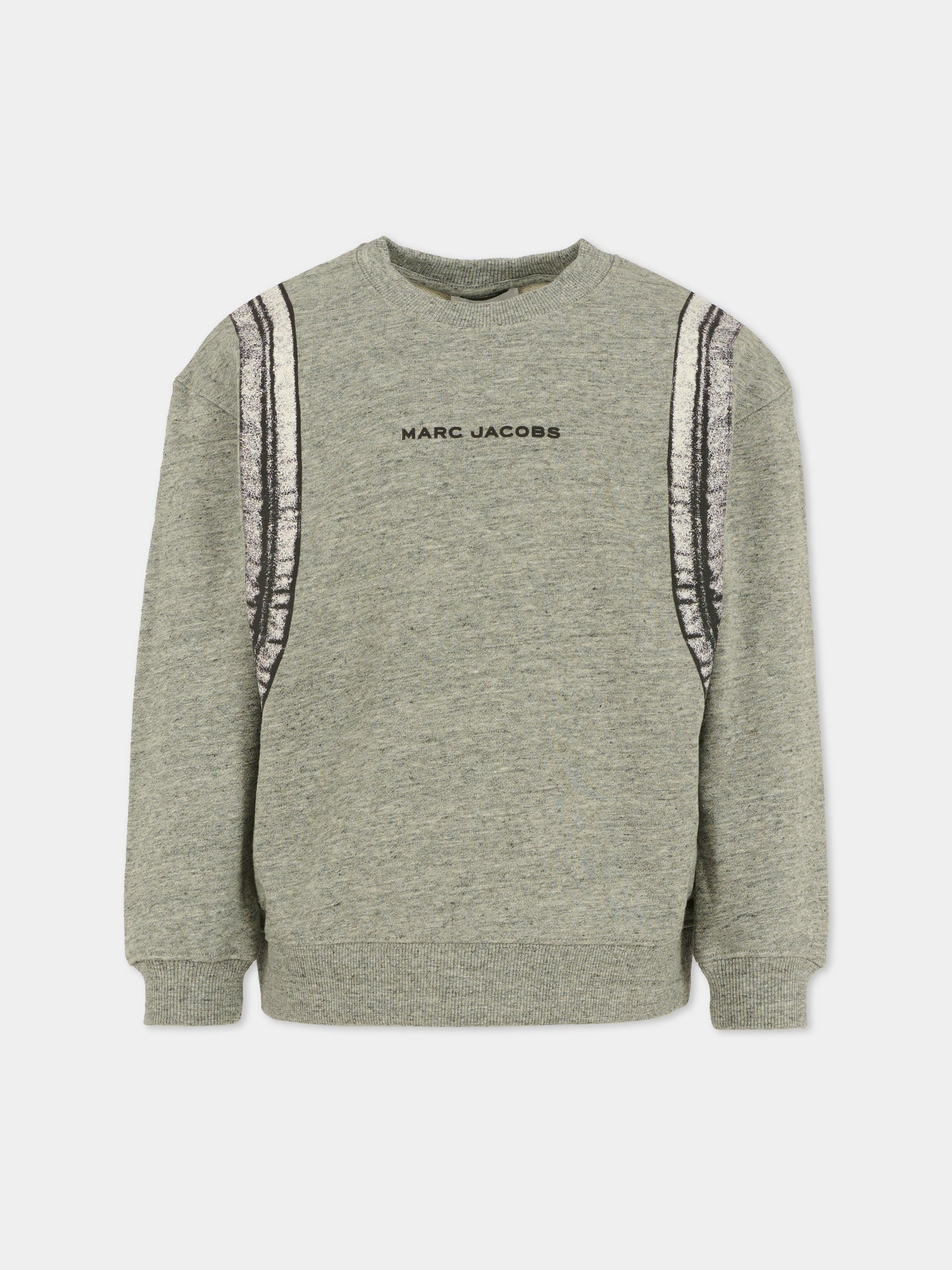 Felpa grigia per bambino con logo e stampa zaino,Marc Jacobs,W60623 A35