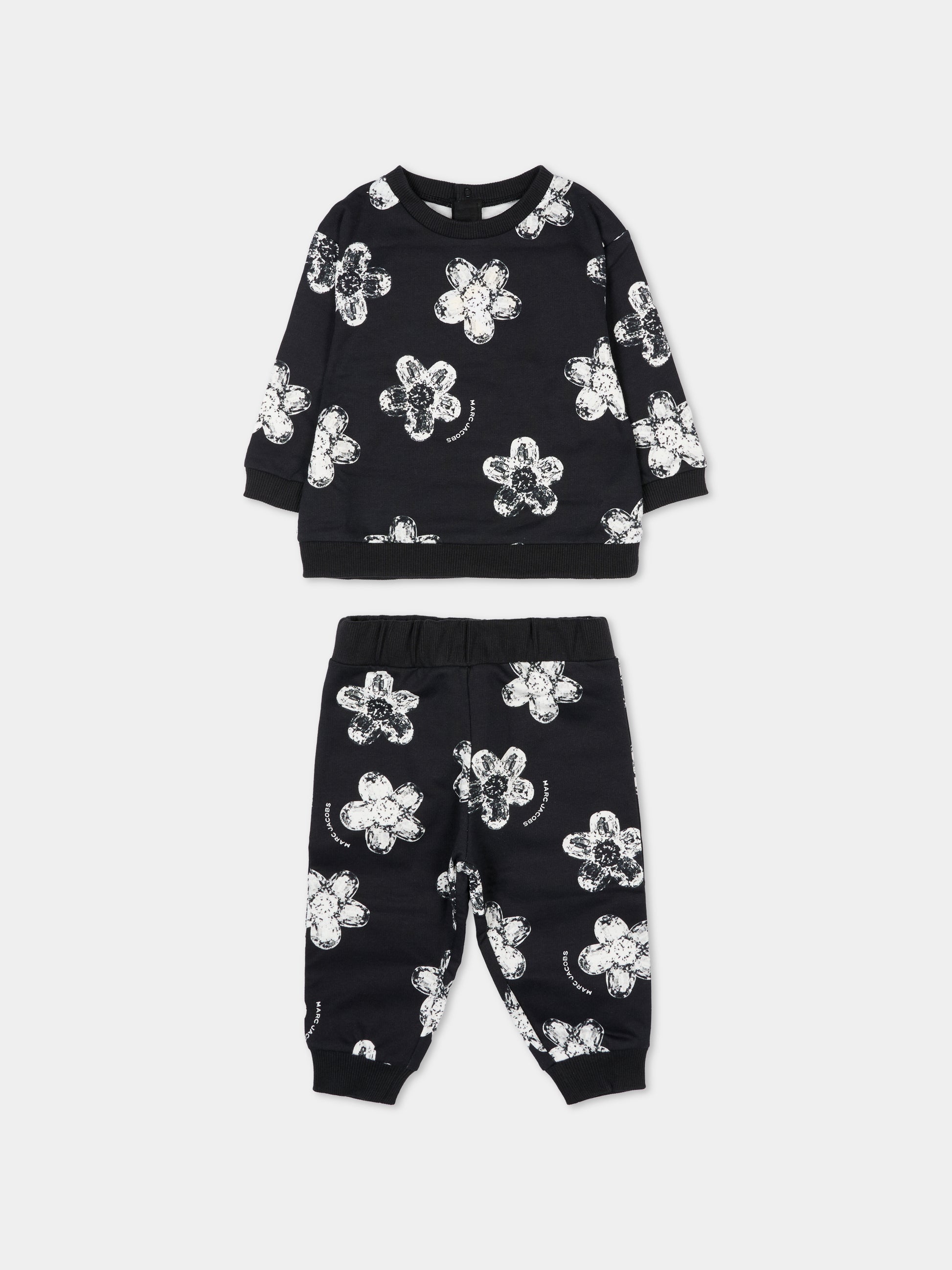 Completo nero per neonata con fiori,Marc Jacobs,W60661 09B