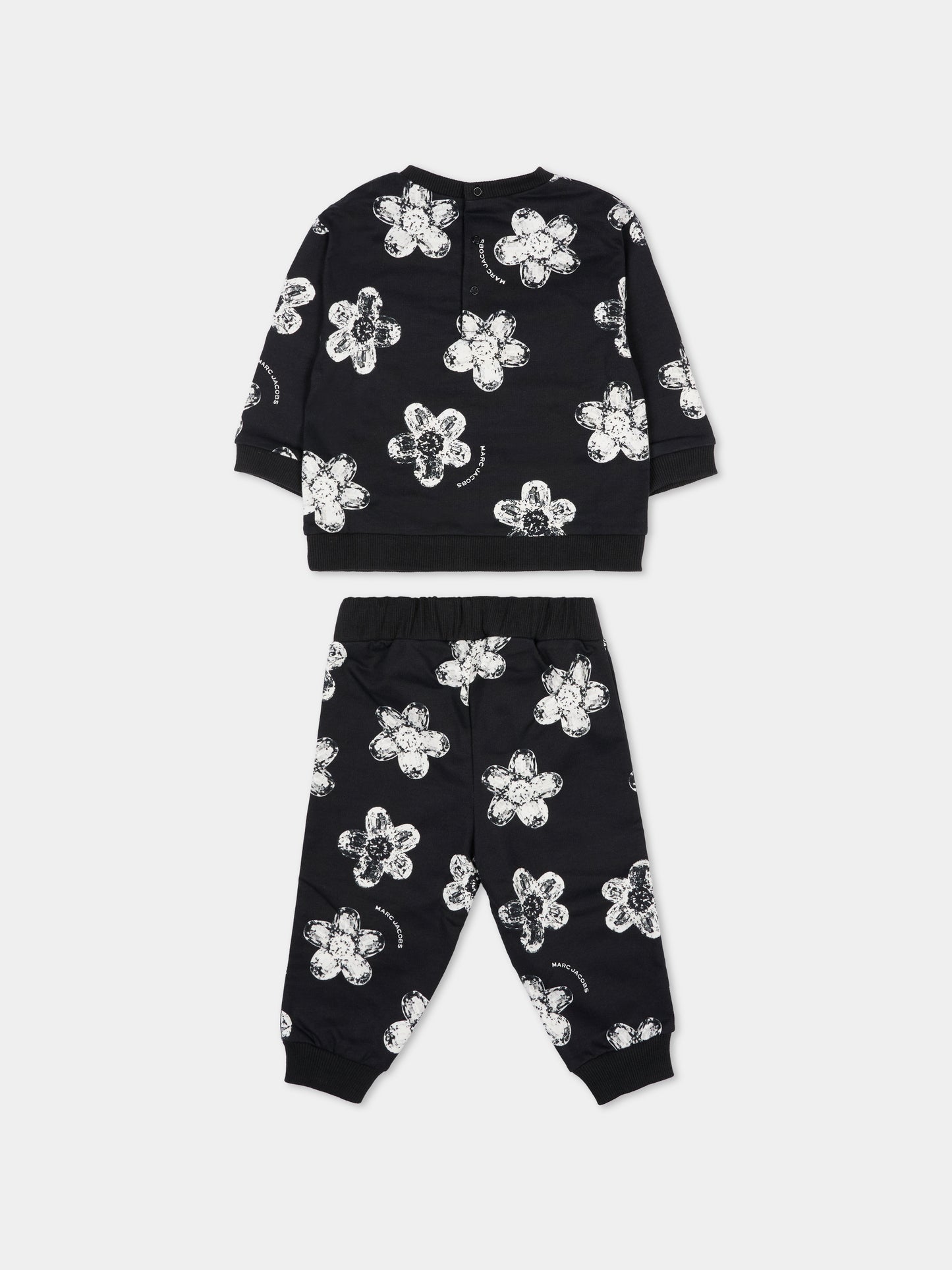 Completo nero per neonata con fiori,Marc Jacobs,W60661 09B