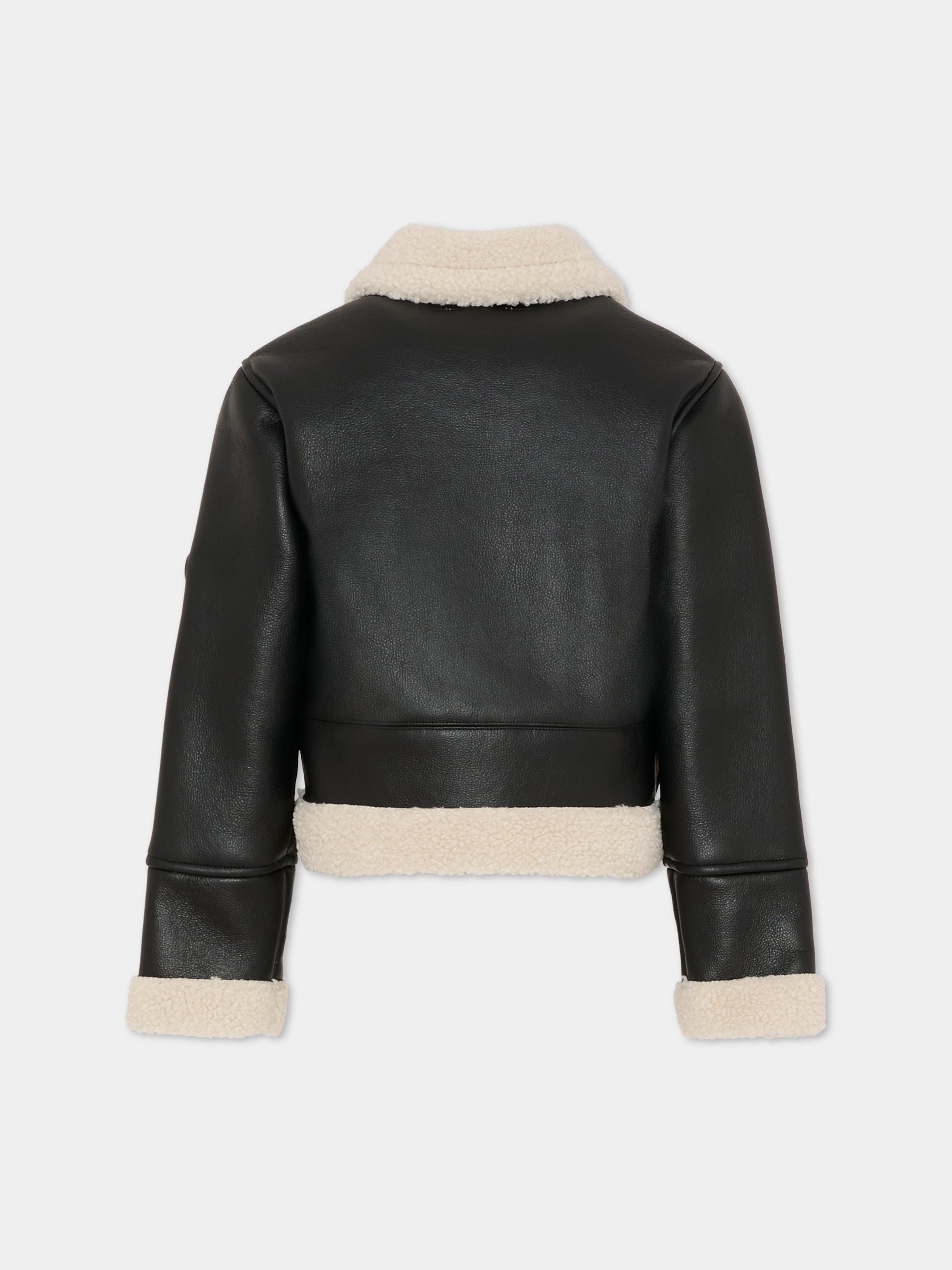 Ecopelliccia marrone per bambina con logo,Michael Kors,R30455 342