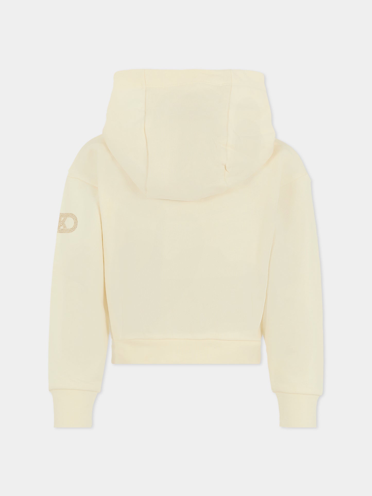 Felpa avorio per bambina con logo,Michael Kors,R30471 190