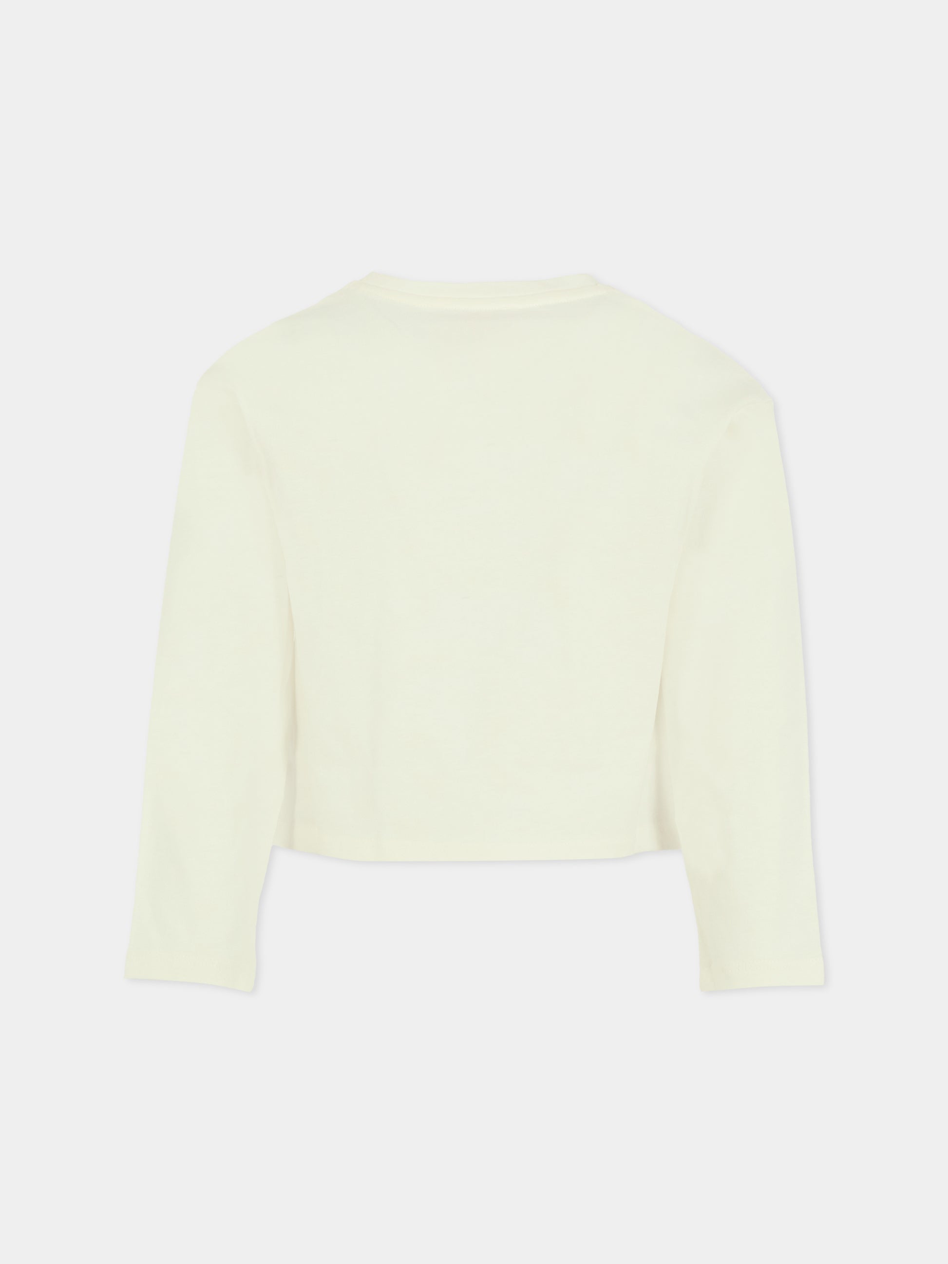 T-shirt avorio per bambina con logo,Michael Kors,R30495 117