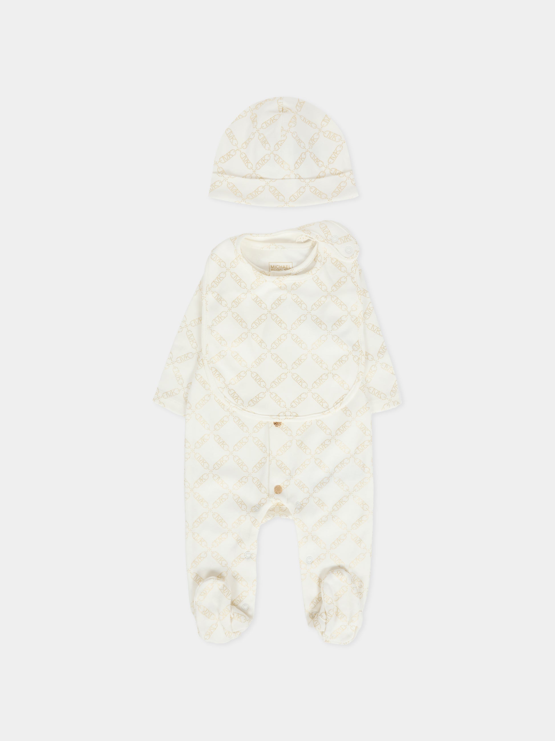 Set tutina avorio per neonata con logo,Michael Kors,R30503 117