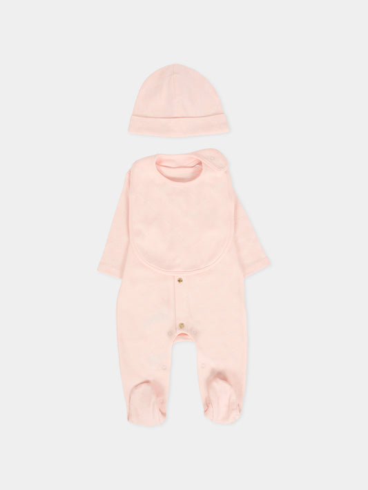 Set tutina rosa per neonata con logo,Michael Kors,R30503 46M