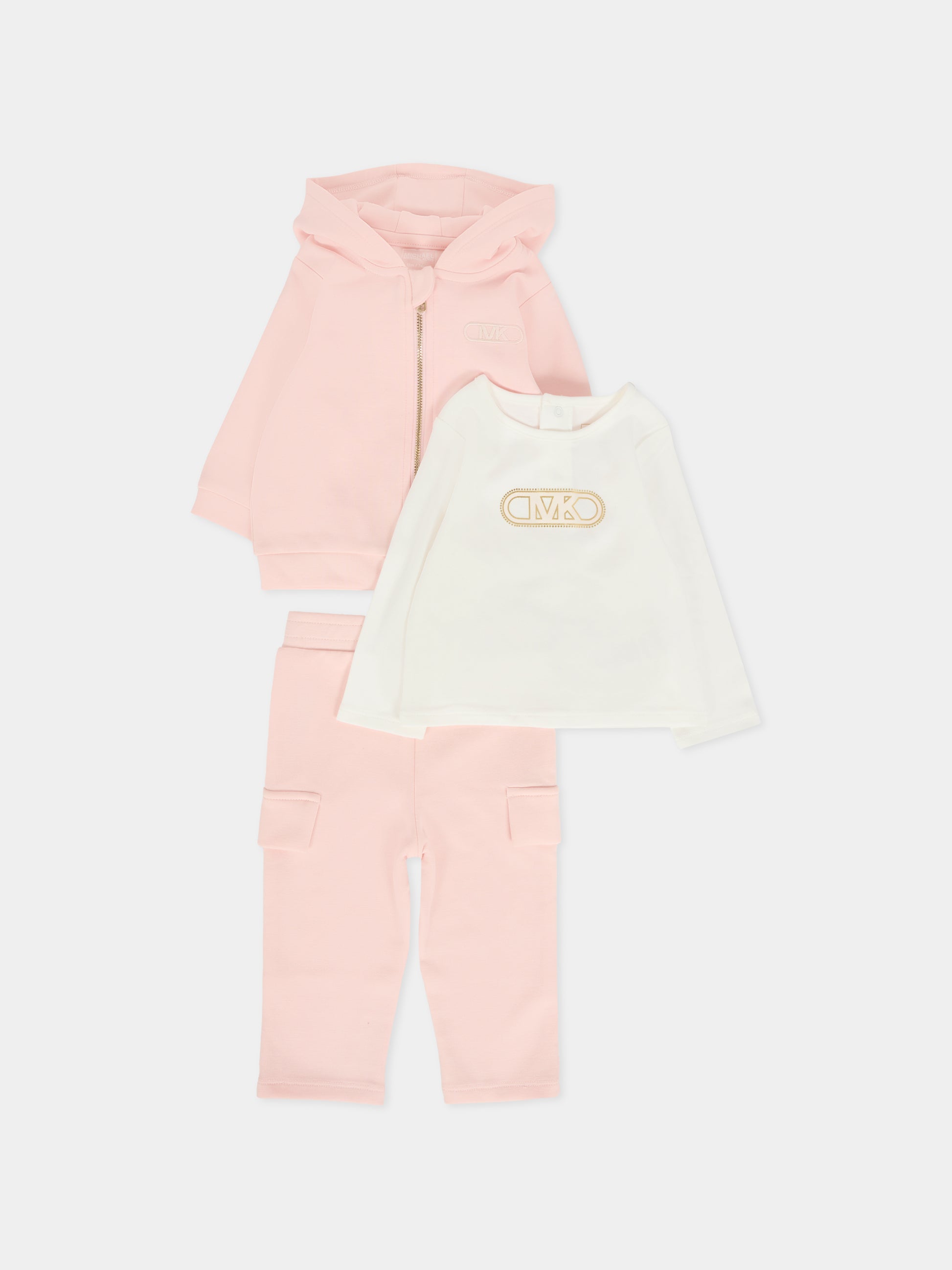 Completo rosa per neonata con logo,Michael Kors,R30504 S01