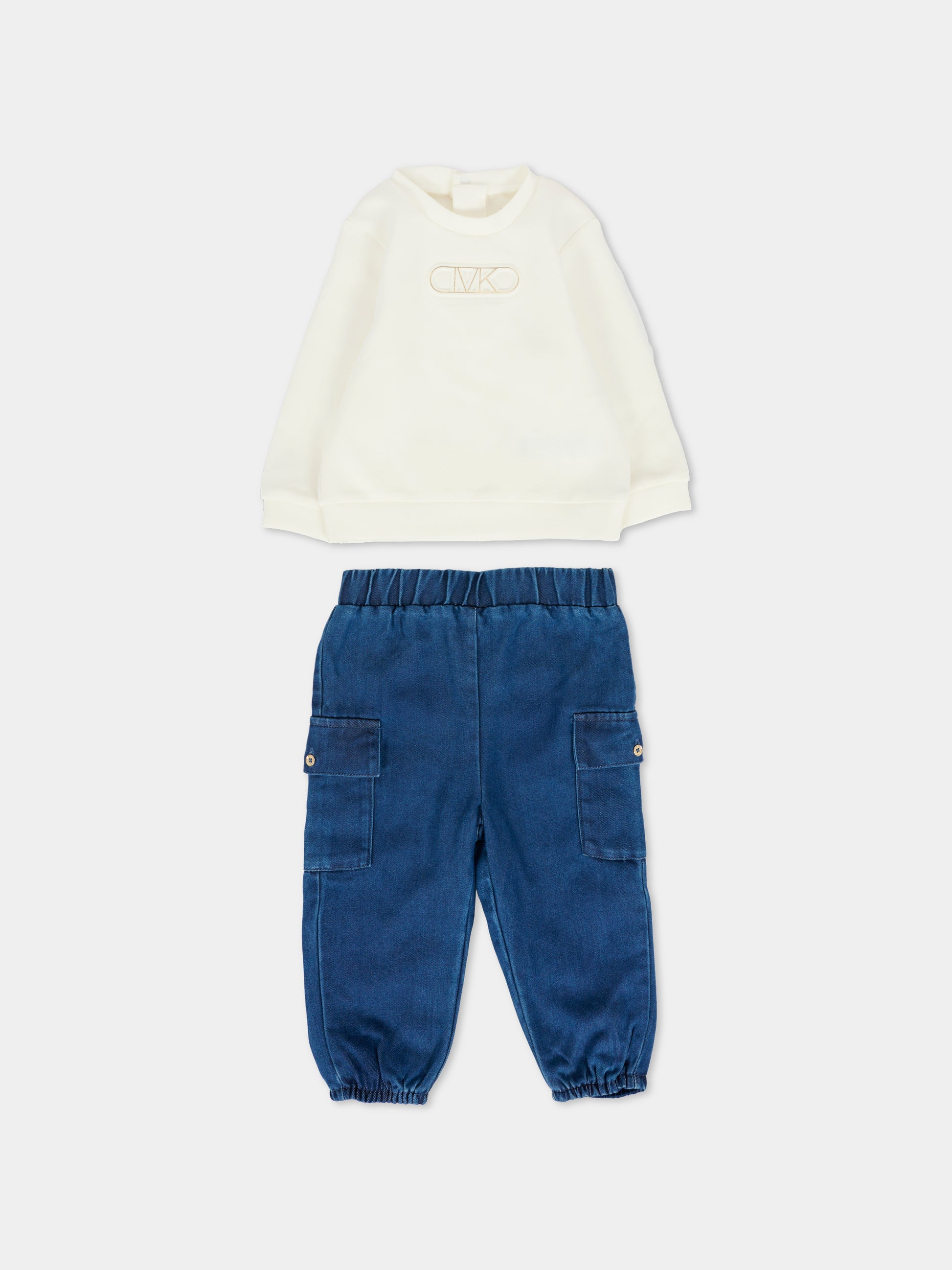 Completo avorio per neonata con logo,Michael Kors,R30506 N48