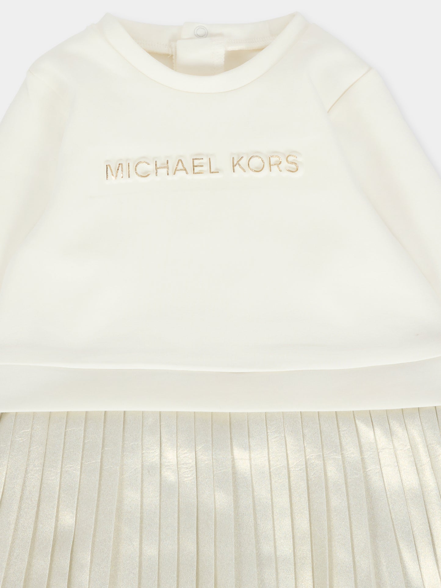 Vestito avorio per neonata con logo,Michael Kors,R30509 N81