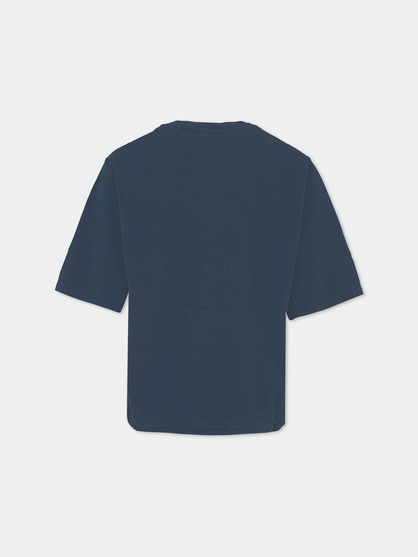 T-shirt blu per bambini con teschio,Zadig & Voltaire Kids,X60460 83D